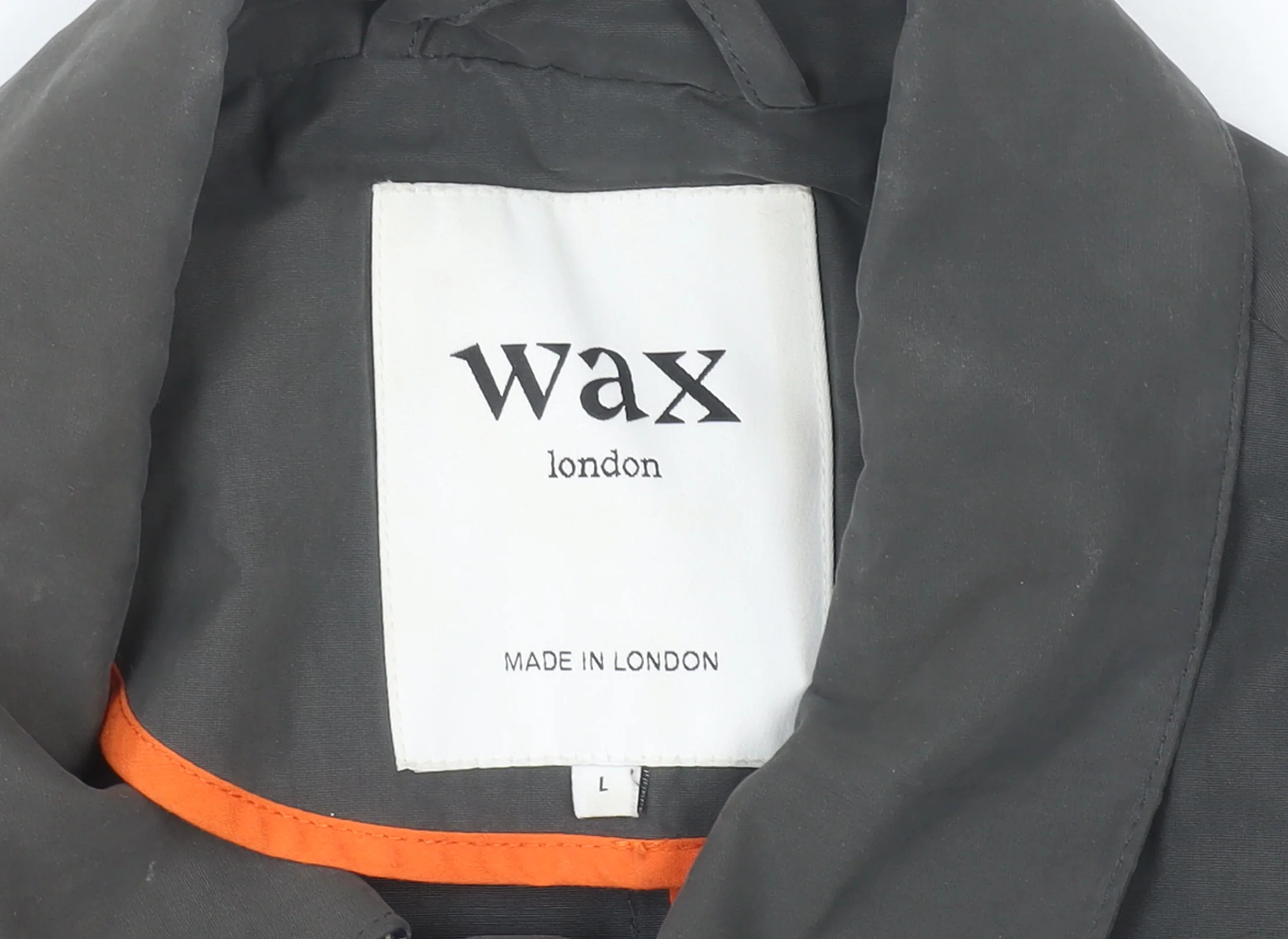 Wax London Men's Black L Cotton-Blend Mid-Length Overcoat - Image 5
