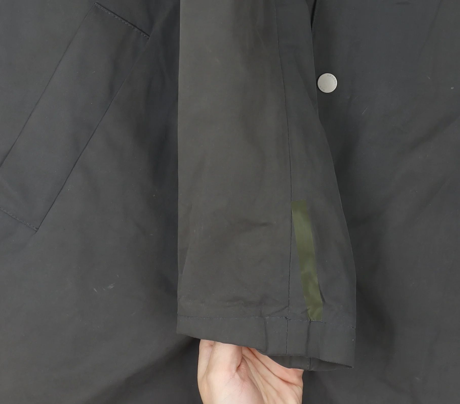 Wax London Men's Black L Cotton-Blend Mid-Length Overcoat - Image 6