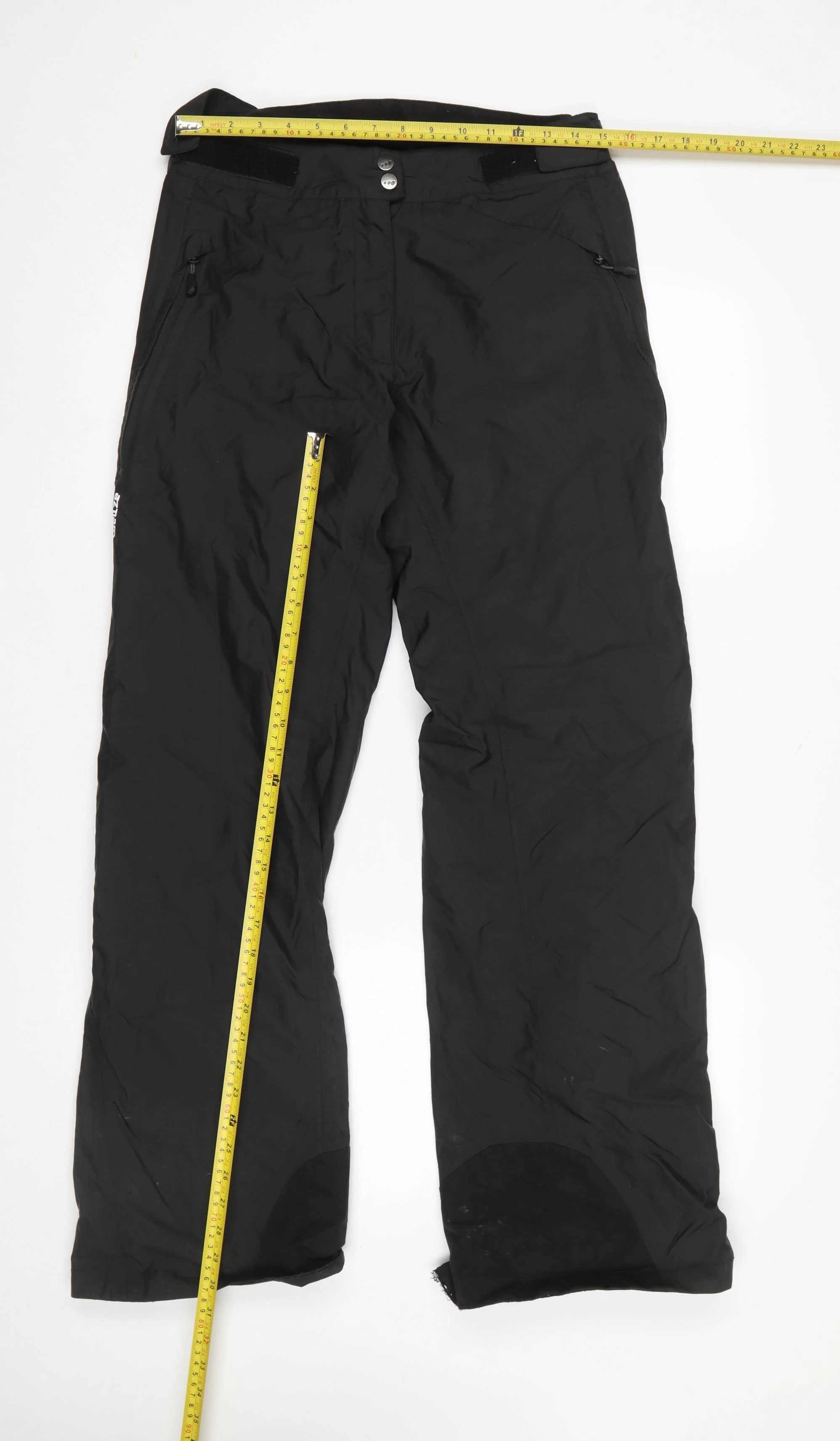 Wedze Womens Black Waterproof Snow Pants Size 12 Insulated Ski Trousers - Image 2