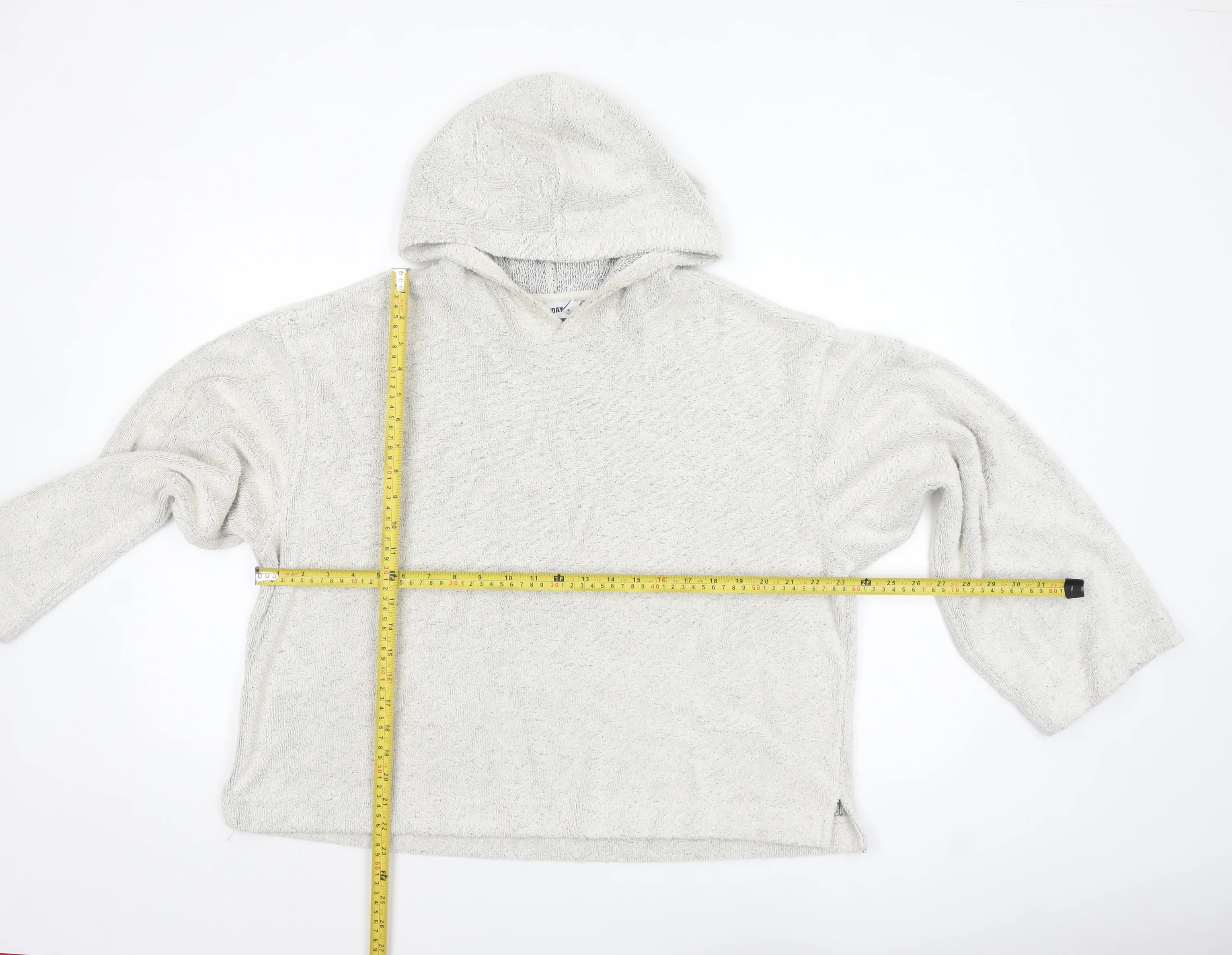 Weekday Womens Beige Hooded Pullover Sweatshirt Size M Relaxed Fit - Image 2