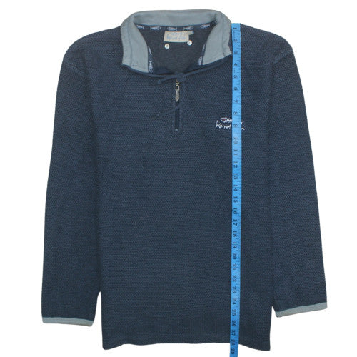 Weird Fish Men's Blue Cotton Blend 1/4 Zip Pullover Sweatshirt Size S - Image 2
