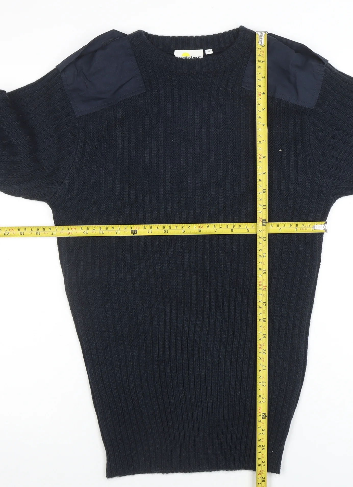 Weird Fish Men's Blue Ribbed Knit Pullover Jumper Size S - Image 2