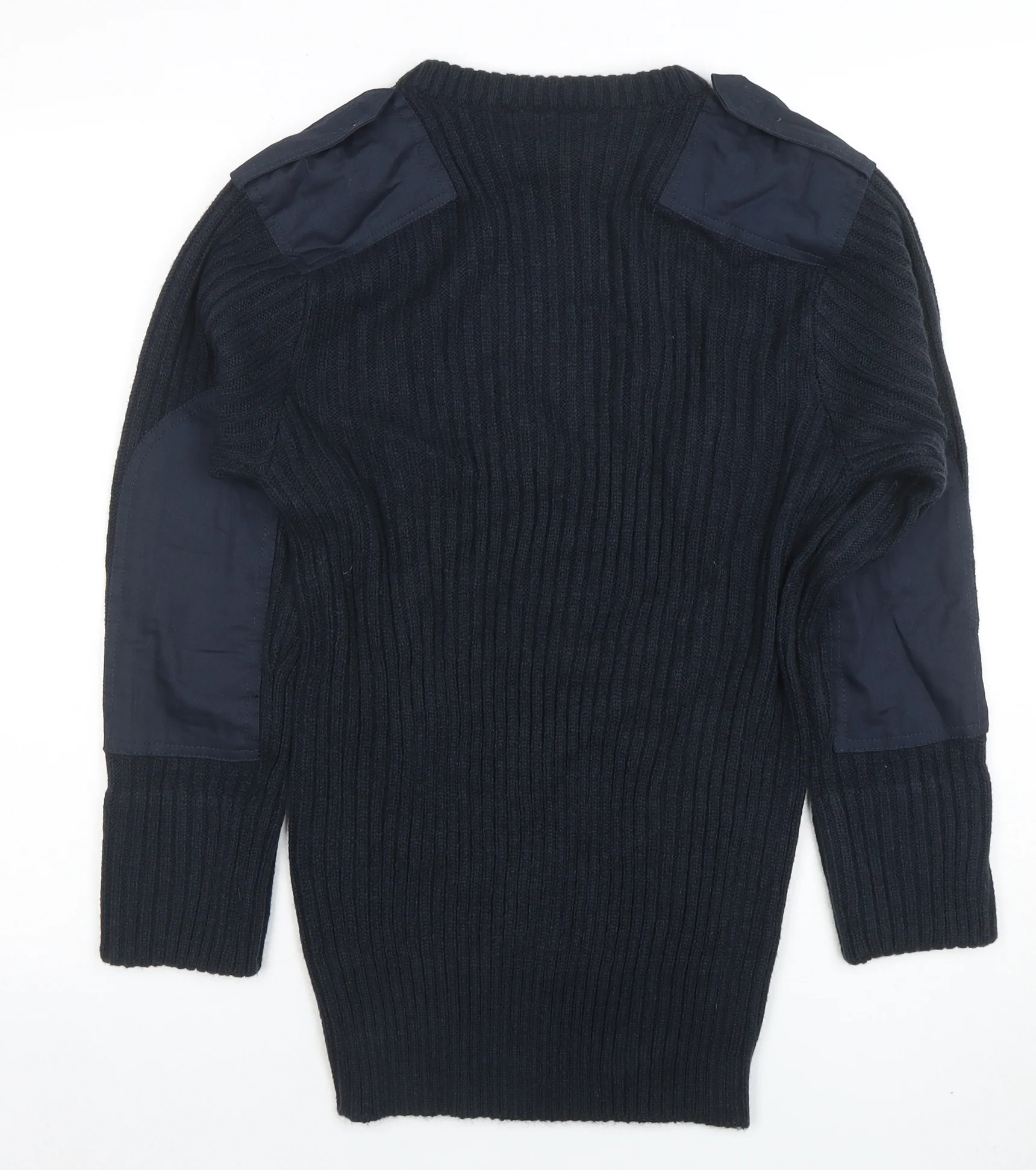 Weird Fish Men's Blue Ribbed Knit Pullover Jumper Size S - Image 3