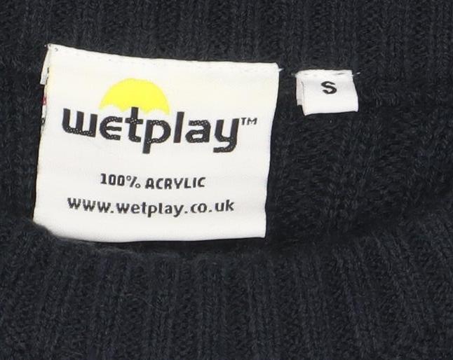 Weird Fish Men's Blue Ribbed Knit Pullover Jumper Size S - Image 4