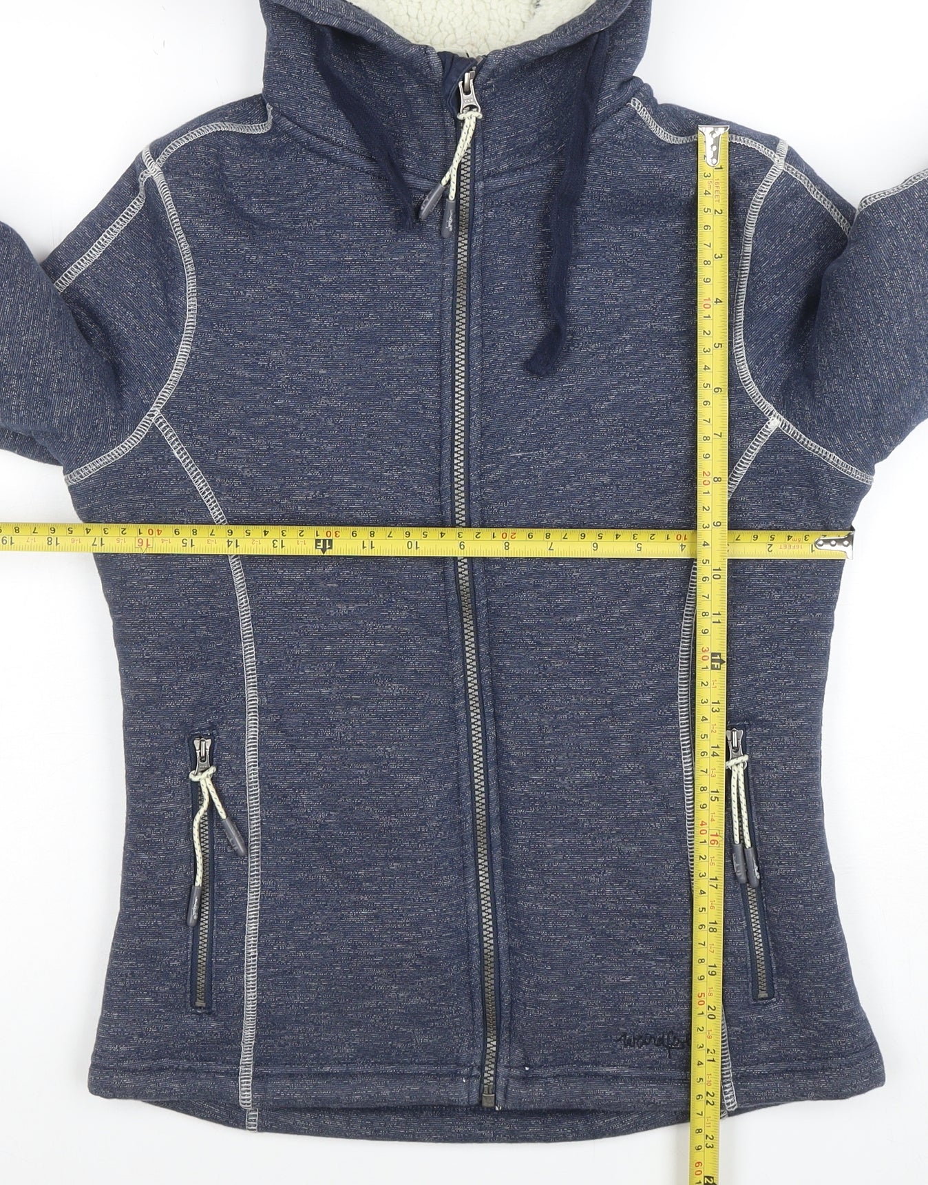 Weird Fish Women's Blue Size 8 Hooded Full Zip Sweatshirt - Image 2