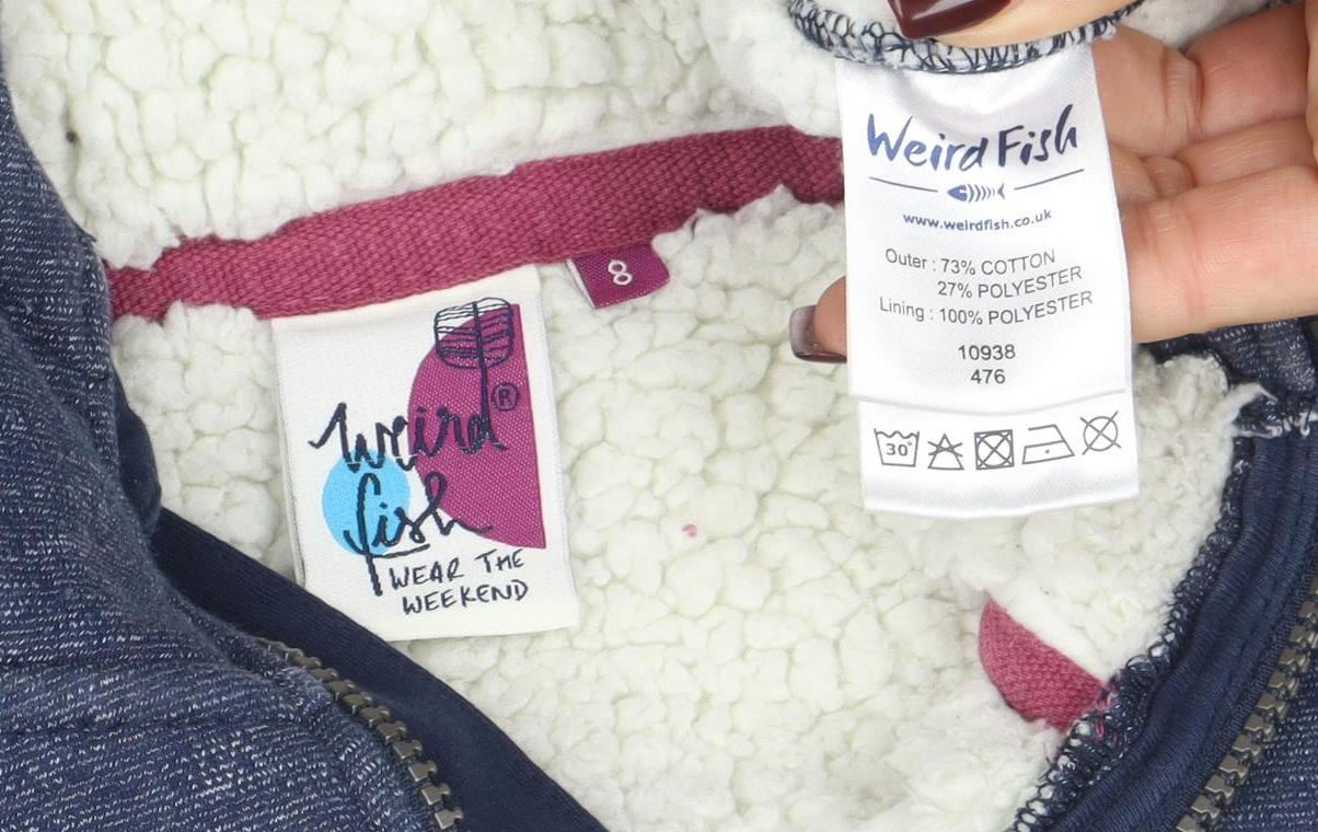 Weird Fish Women's Blue Size 8 Hooded Full Zip Sweatshirt - Image 4