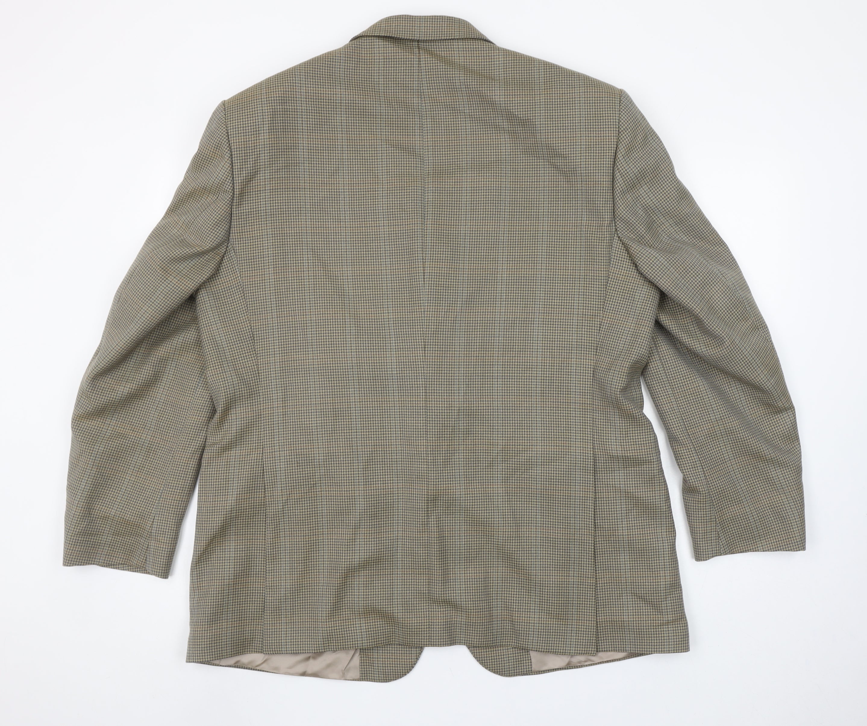 Wellington Executive Men's Brown Check Wool Blend Blazer Jacket Size 44S - Image 3