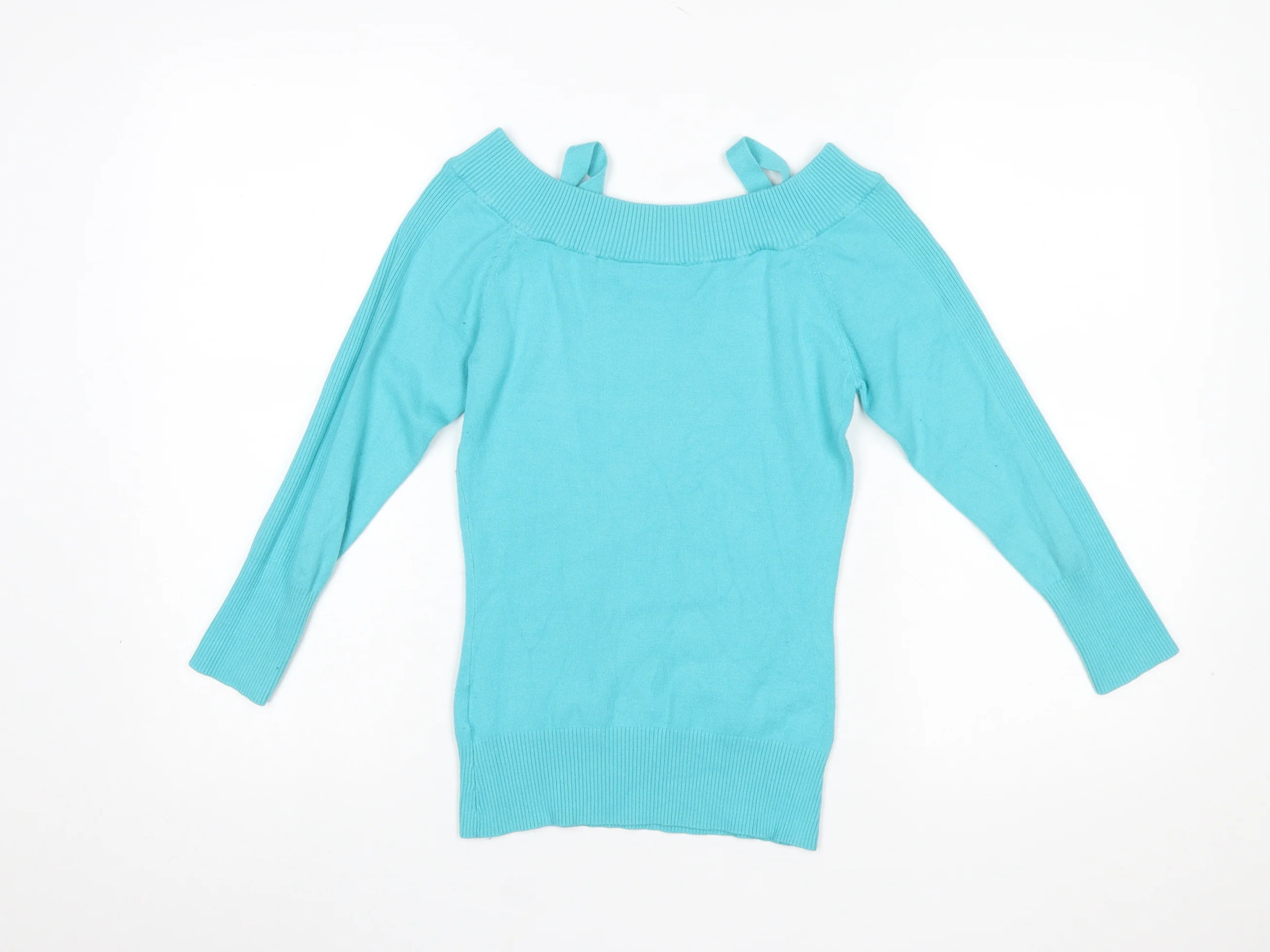 WEST ONE Women's Blue Boat Neck Cotton Jumper Size 10 - Image 3