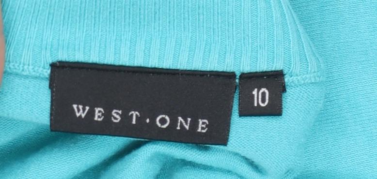 WEST ONE Women's Blue Boat Neck Cotton Jumper Size 10 - Image 4