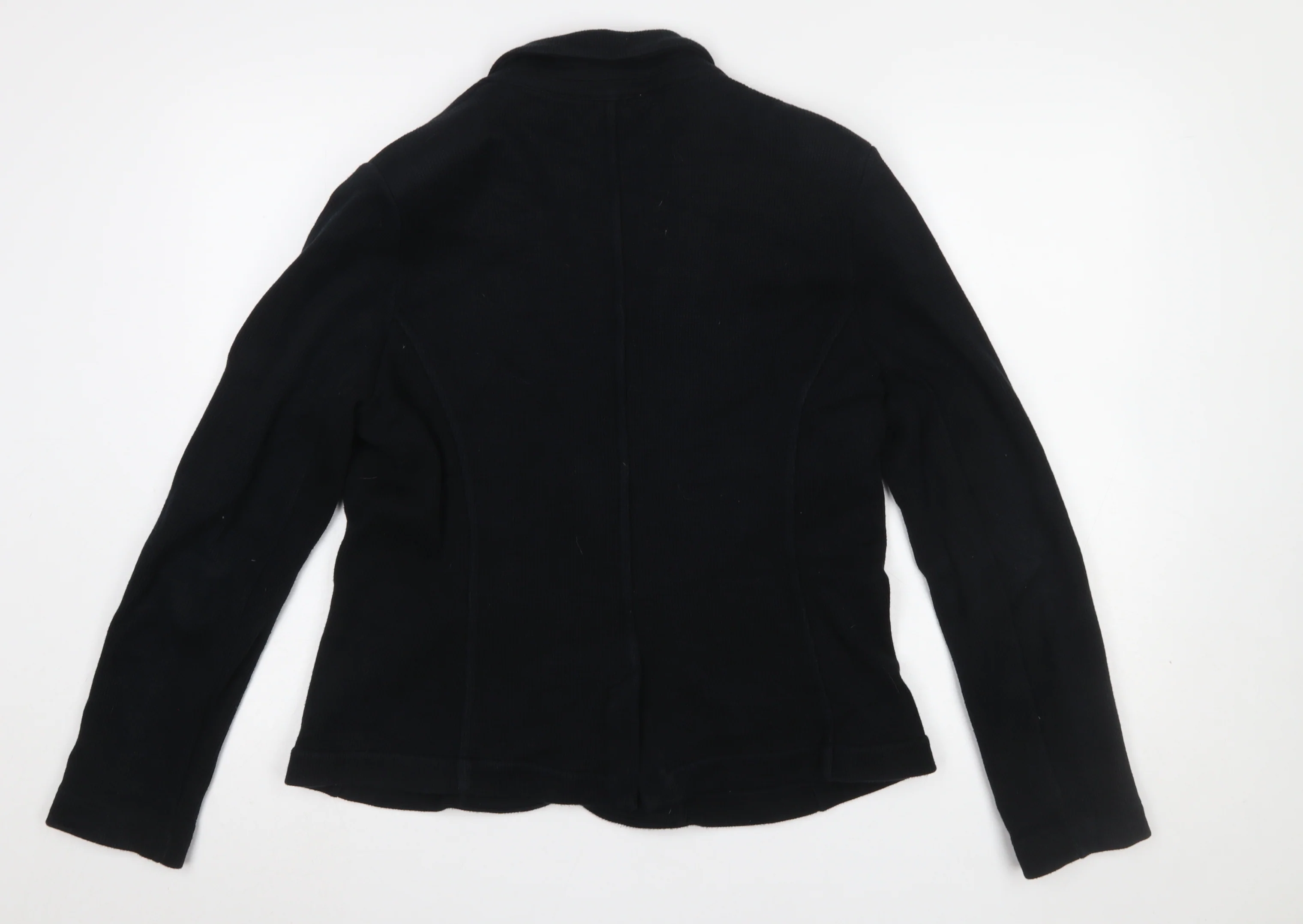 Whistles Women Black Cotton Two-Button Blazer Jacket UK 16 - Image 3