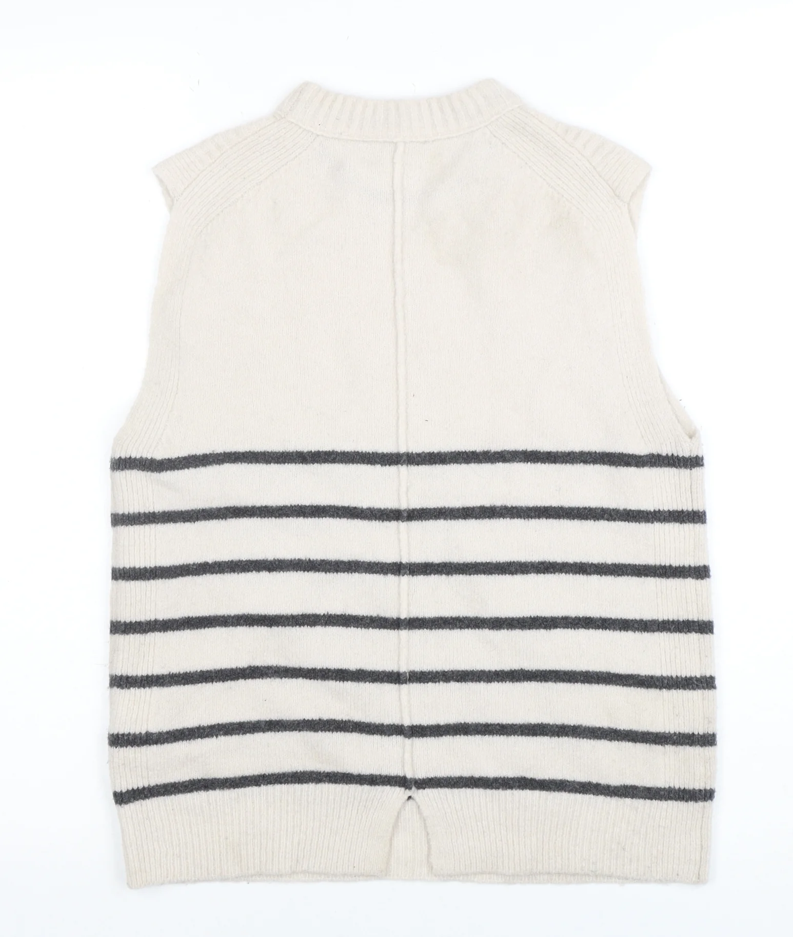Whistles Women’s Ivory Striped Wool Knit Vest XS Sleeveless Jumper - Image 3