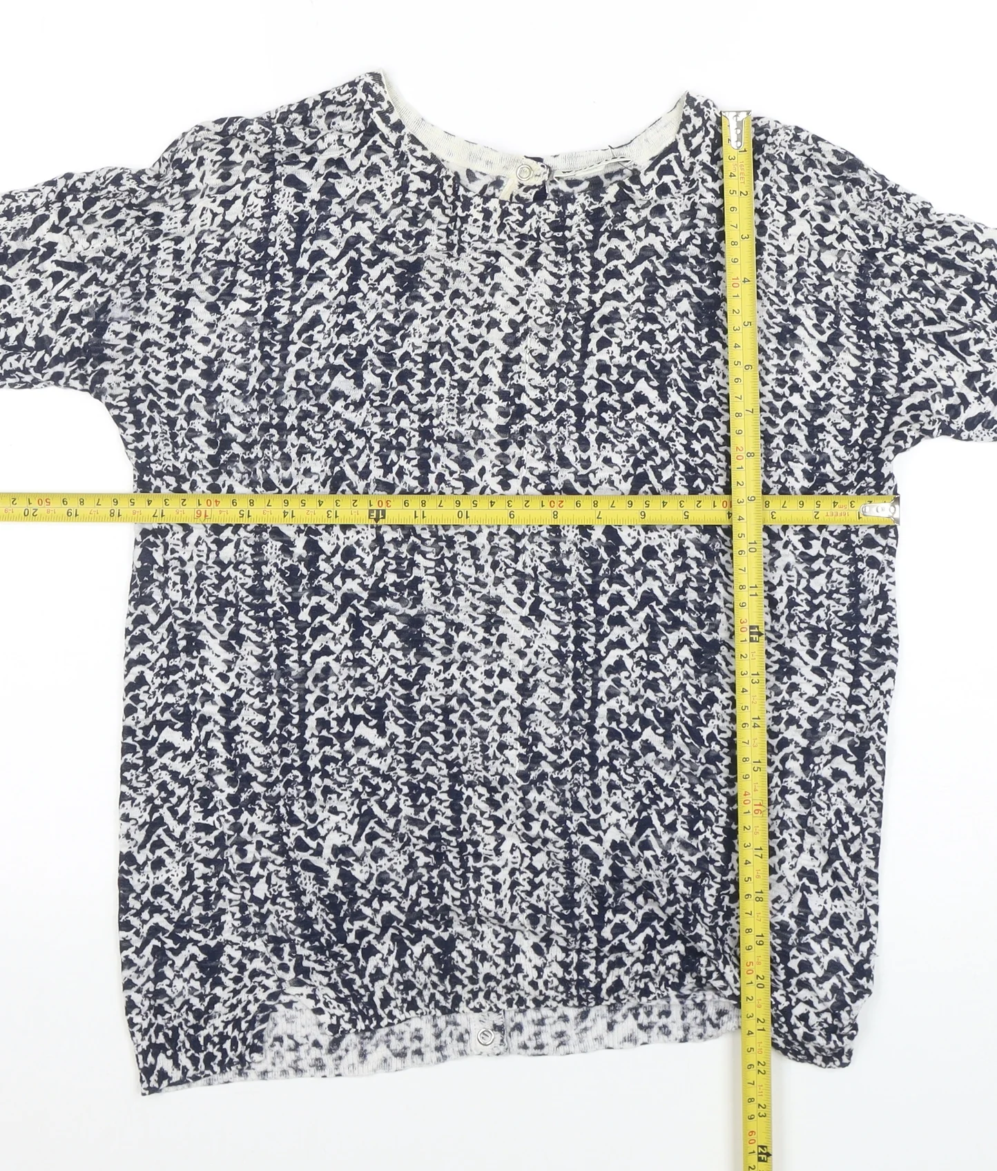Whistles Womens Blue White XS Lightweight Cotton Knit Jumper - Image 2