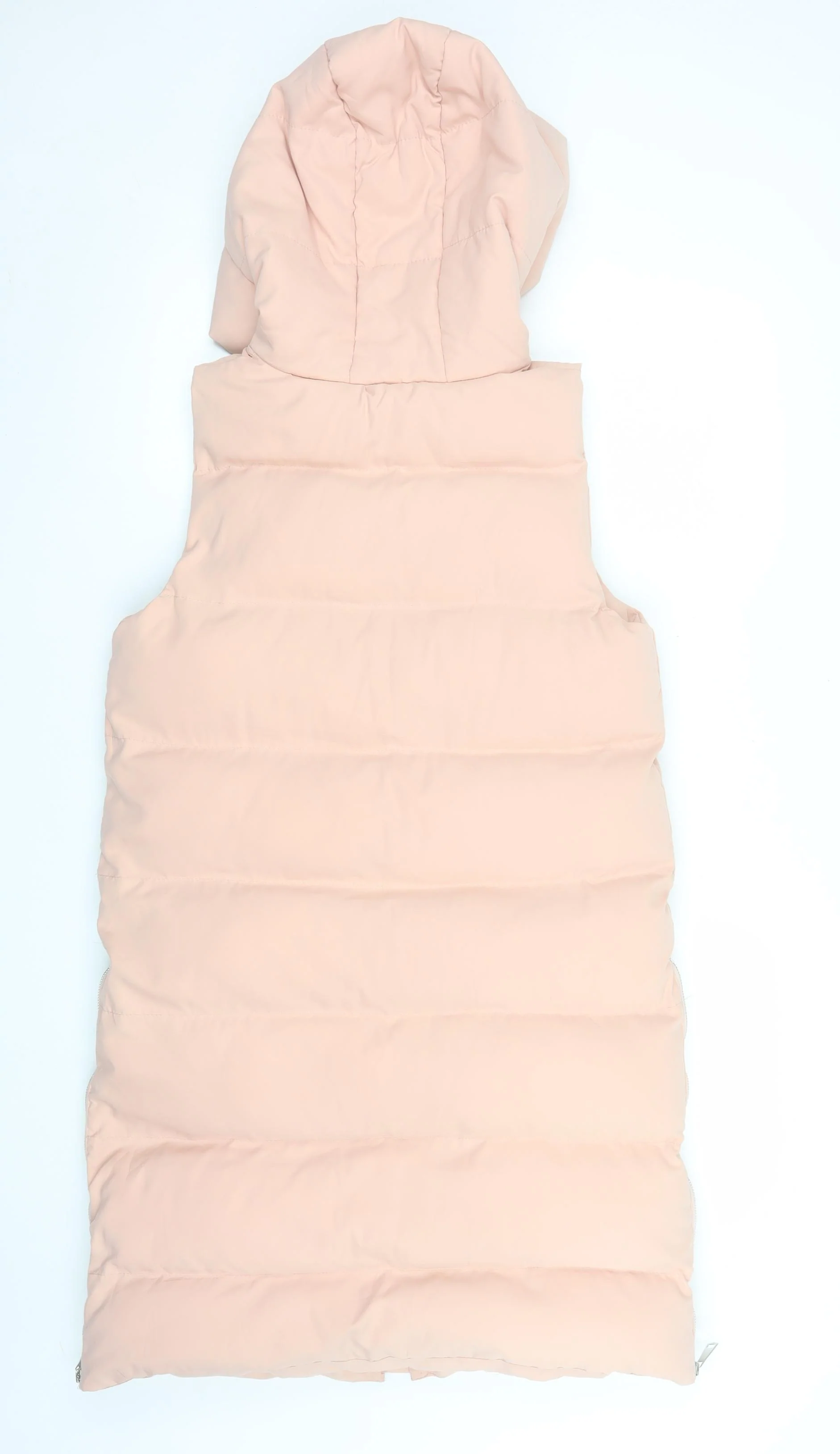 WHITE ICY Women's Pink Hooded Long Puffer Waistcoat Size S - Image 3