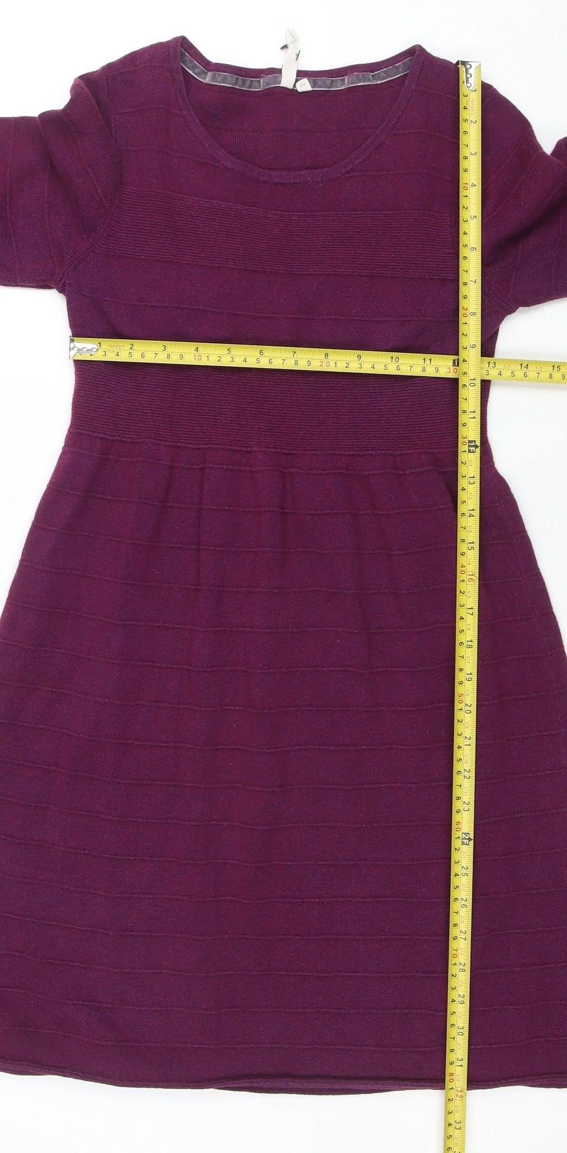 White Stuff Women Purple Size 10 Fit & Flare Knit Dress - Image 2