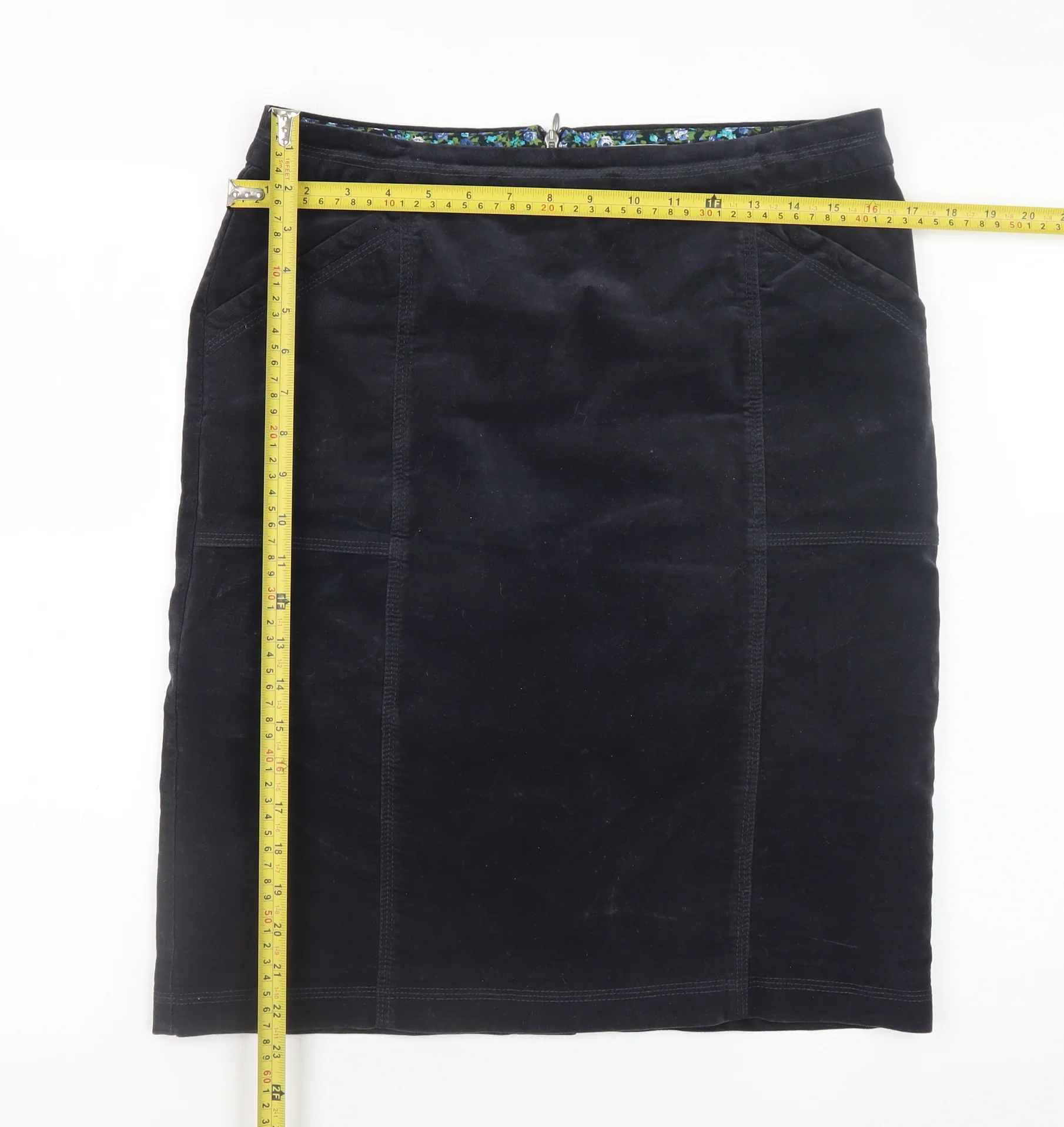 White Stuff Women’s Black Corduroy Pencil Skirt Size 10 - Image 2