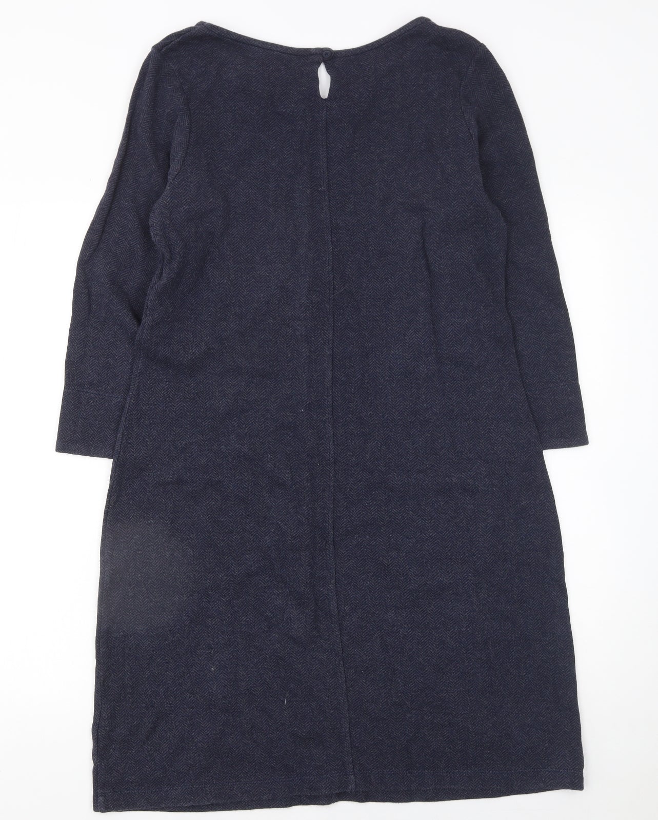 White Stuff Women’s Blue Cotton Shift Dress Size 12 Long Sleeve - Image 3