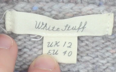 White Stuff Women’s Grey Wool Blend Chunky Knit Mock Neck Jumper UK 12 - Image 4