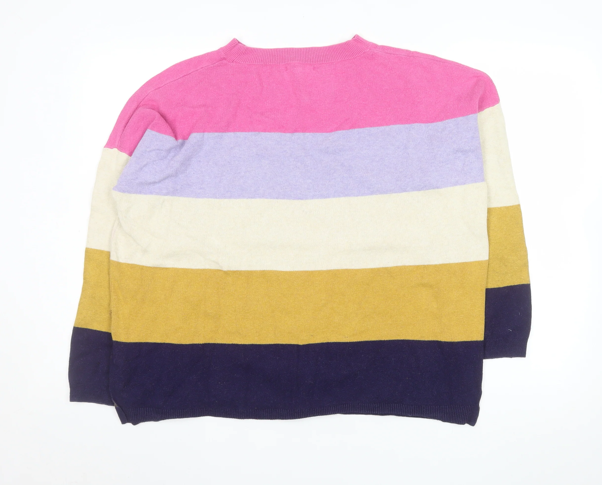 White Stuff Women’s Multicoloured L Striped Crew Neck Cotton Jumper - Image 3