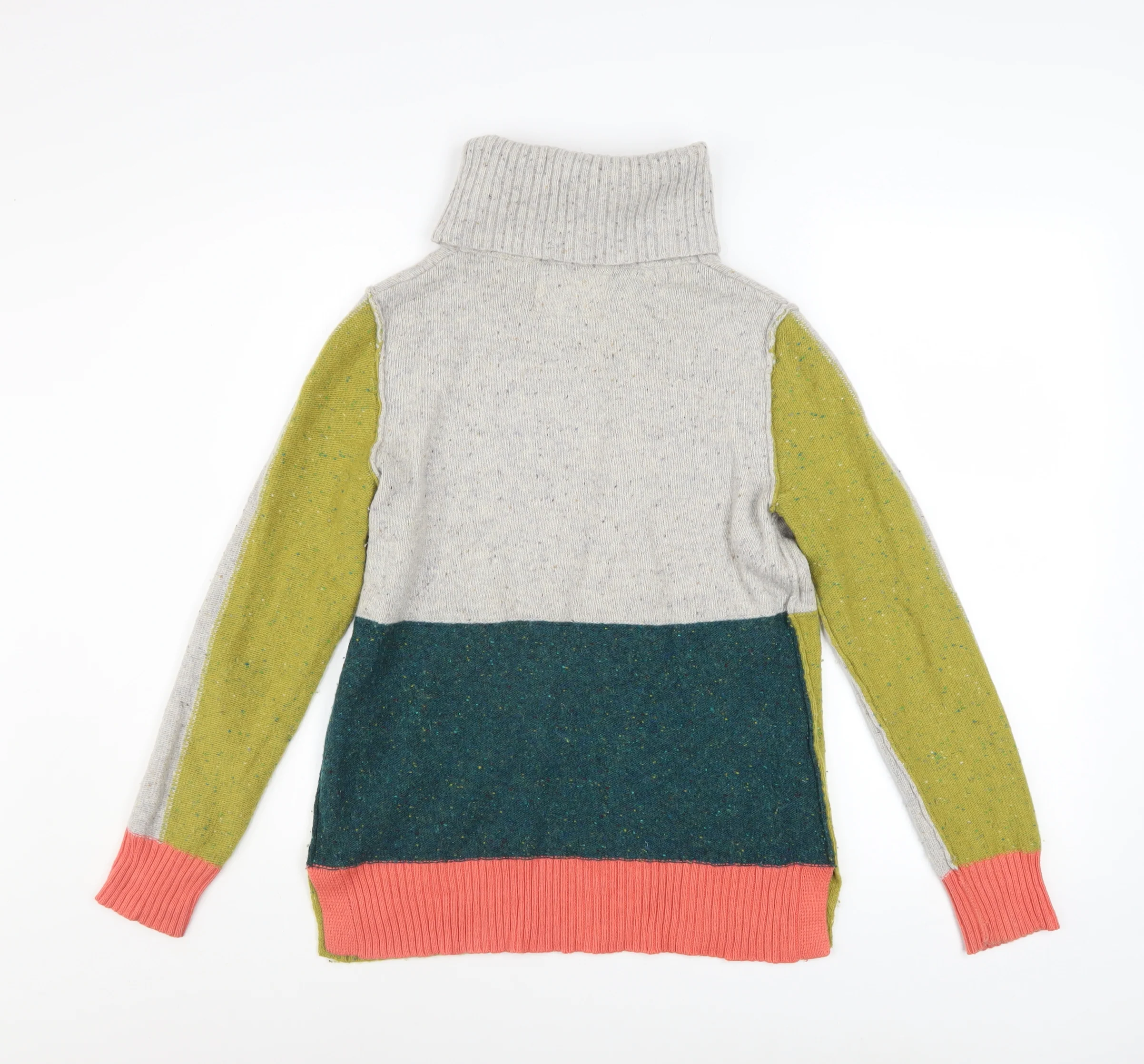 White Stuff Women’s Multicoloured Roll Neck Chunky Knit Jumper Size 10 - Image 3