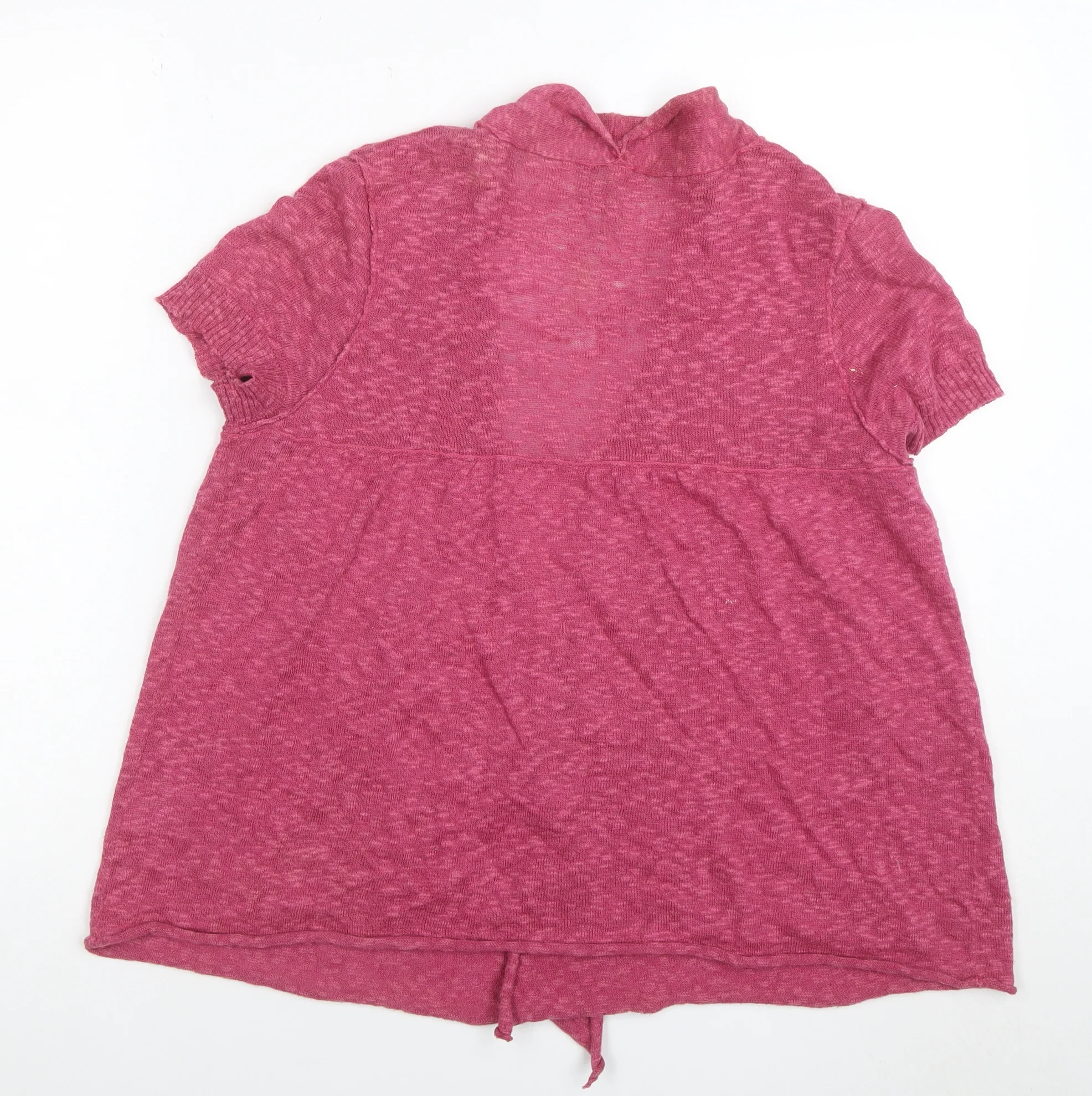 White Stuff Women’s Pink Linen Cotton Short Sleeve Cardigan Size 12 - Image 3
