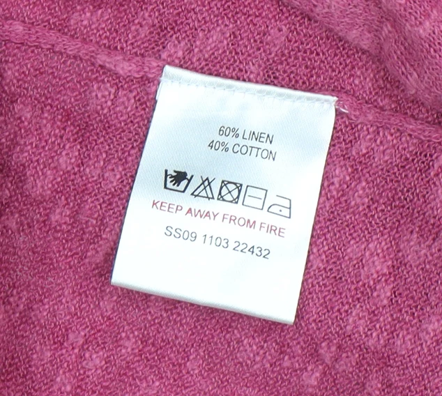 White Stuff Women’s Pink Linen Cotton Short Sleeve Cardigan Size 12 - Image 5