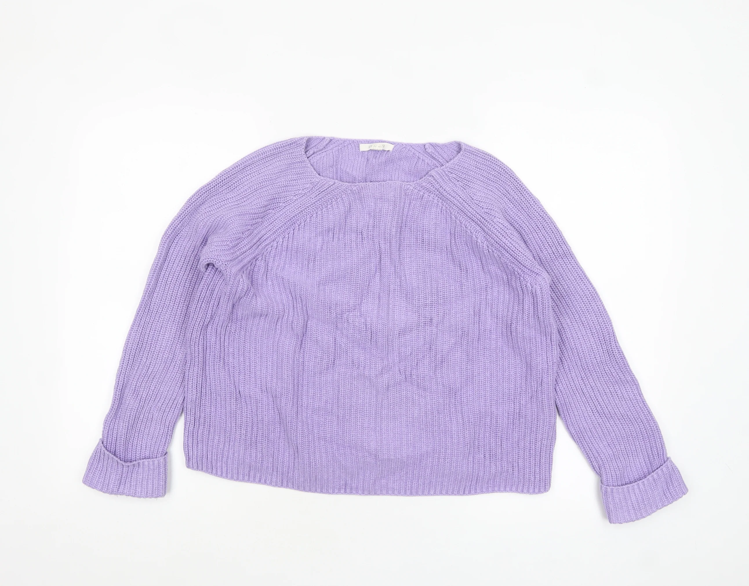 White Stuff Women’s Purple Cotton Chunky Knit Jumper UK 10