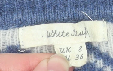 White Stuff Women's Beige Fair Isle Wool Jumper UK 8 Long Sleeve - Image 4