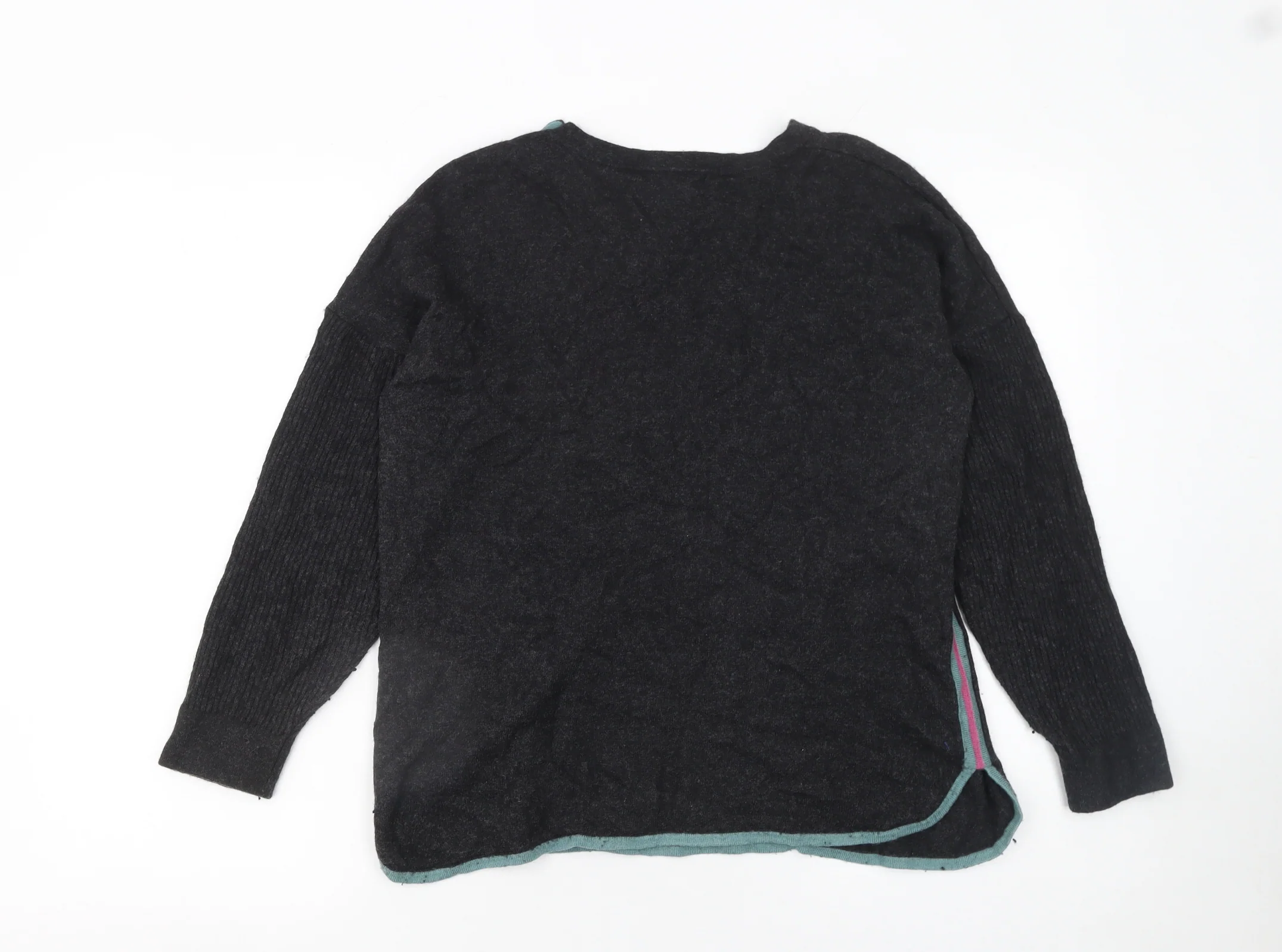White Stuff Women's Black Wool Blend Button Shoulder Jumper UK 12 - Image 3