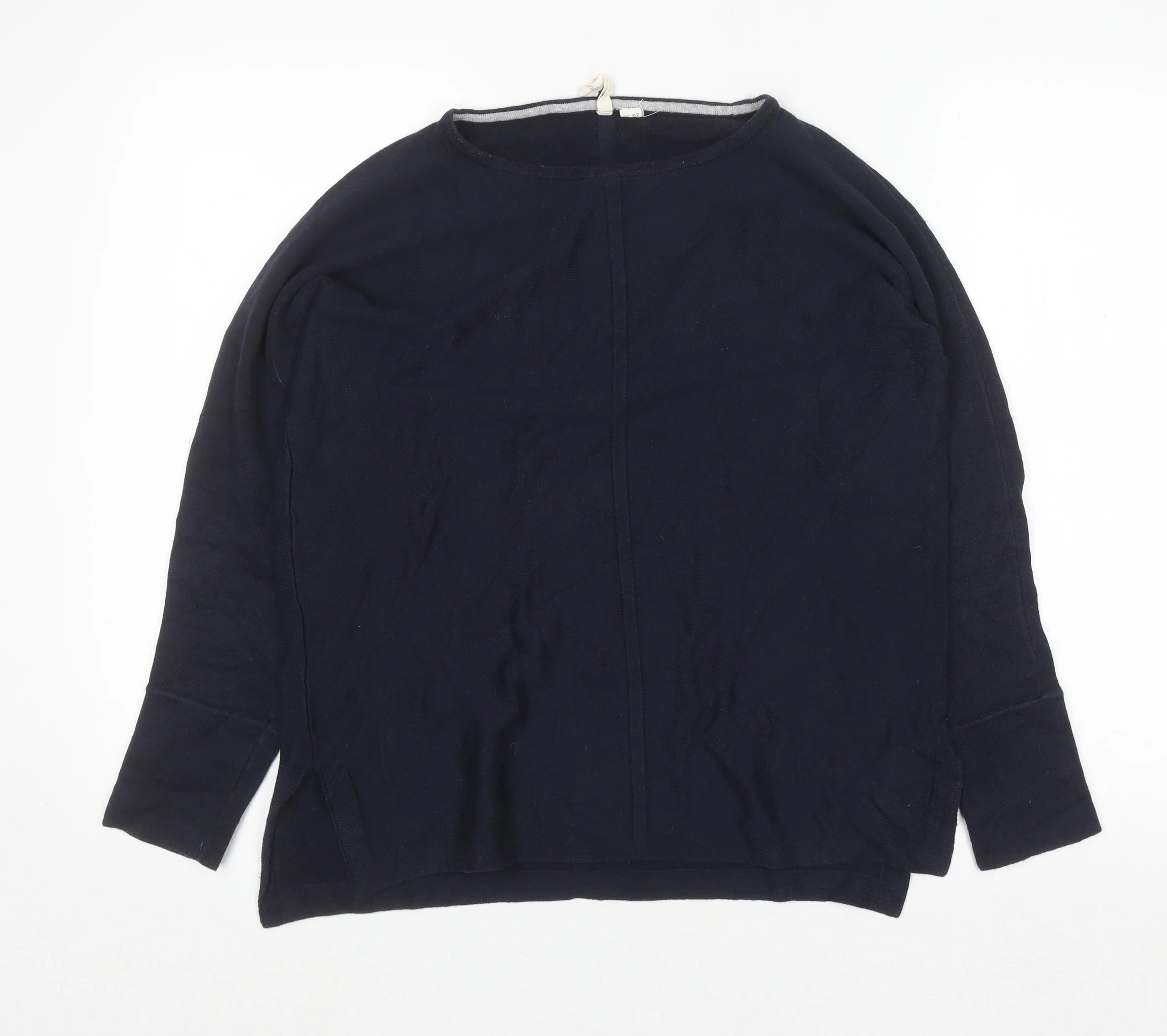 White Stuff Womens Blue Cotton Blend Crew Neck Jumper Size 10