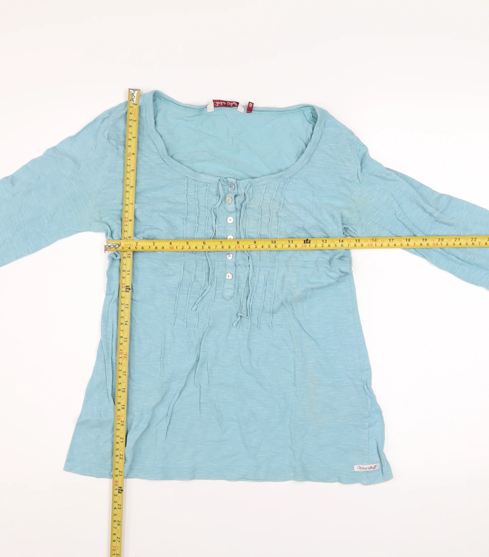 White Stuff Women's Blue Cotton Tunic Blouse Size 12 - Image 2