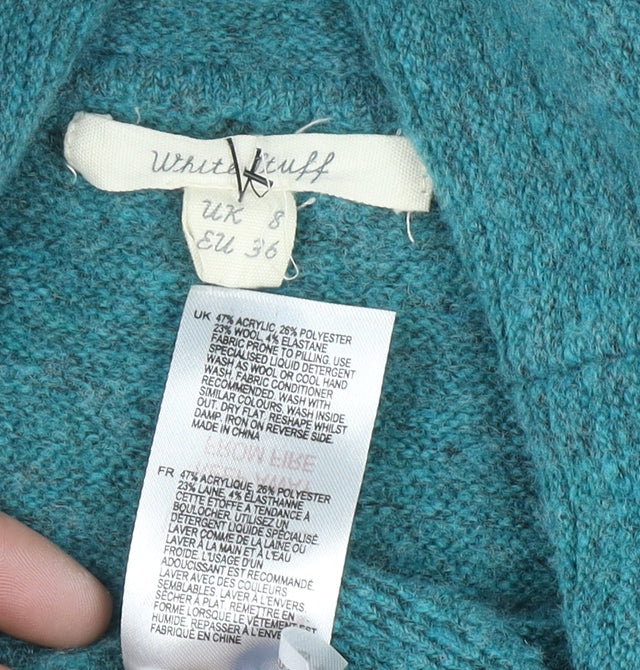 White Stuff Womens Green Cowl Neck Wool Blend Jumper Size 8 - Image 4