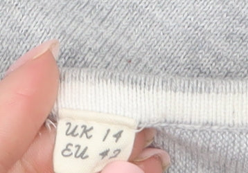 White Stuff Women's Grey Cotton Modal Pullover Jumper UK 14 - Image 6