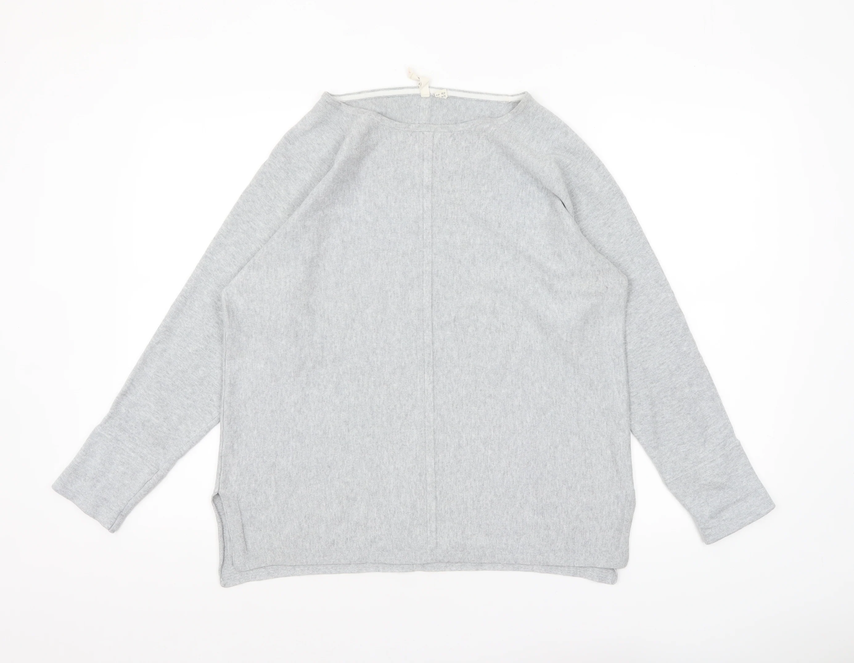 White Stuff Womens Grey Long Sleeve Boat Neck Jersey Top UK 16