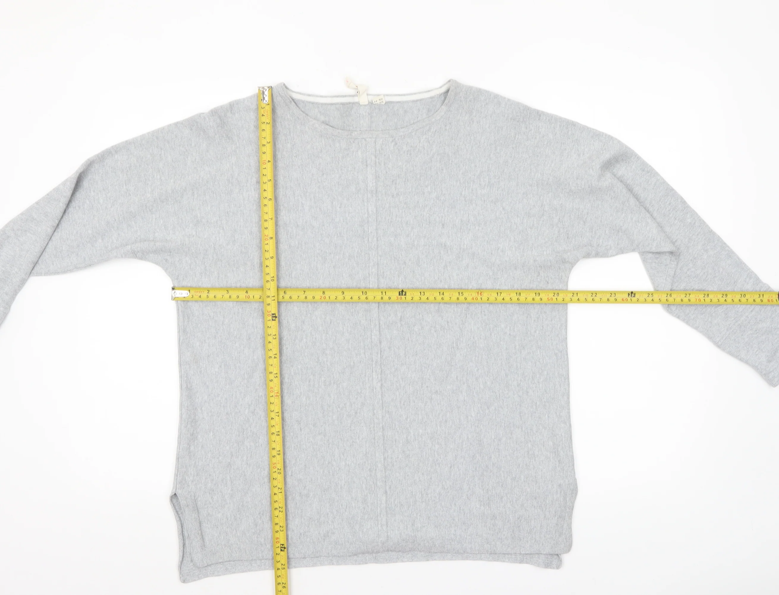 White Stuff Womens Grey Long Sleeve Boat Neck Jersey Top UK 16 - Image 2