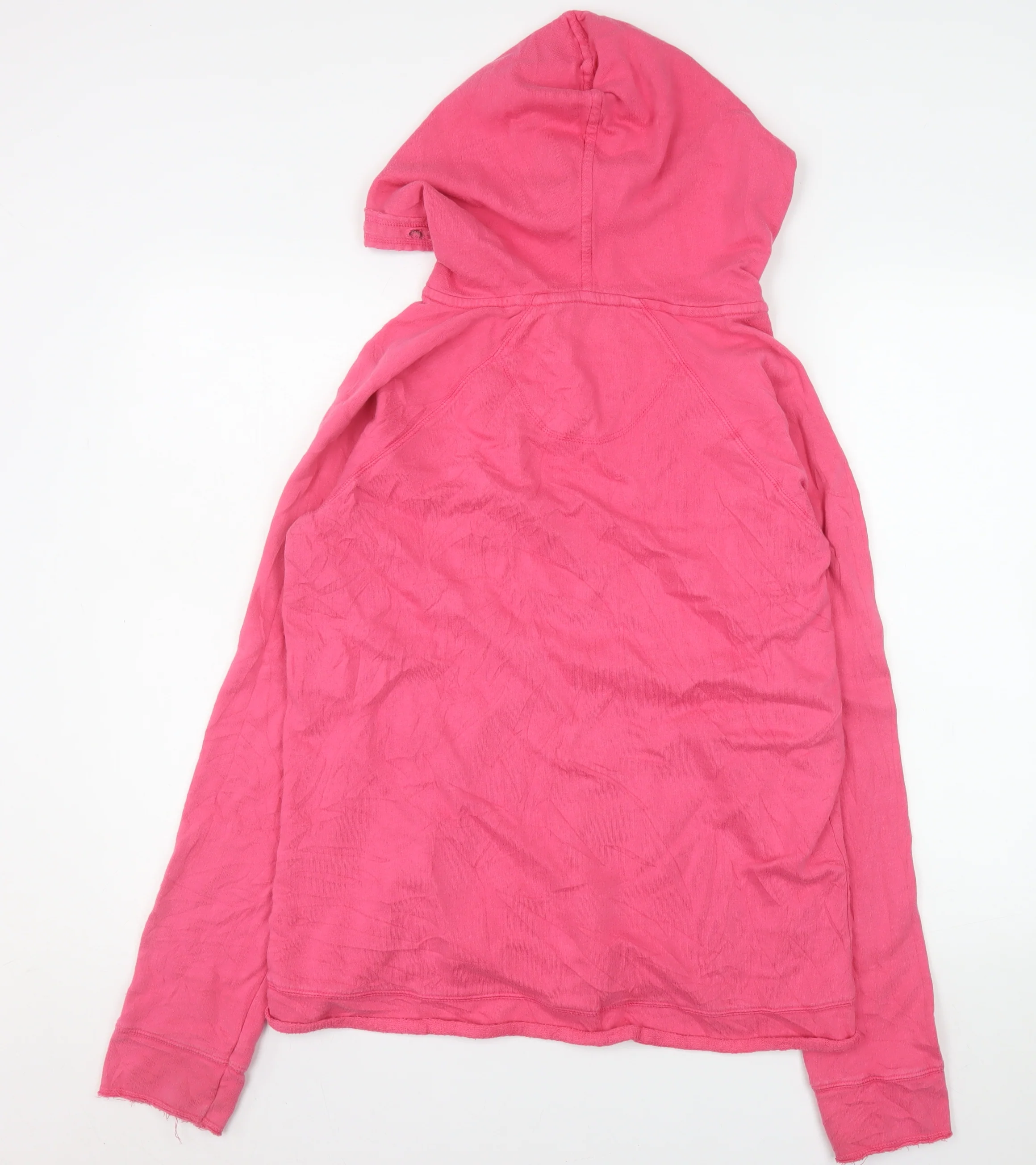 White Stuff Women's Pink Cotton Long Sleeve Pullover Hoodie Size 14 - Image 3