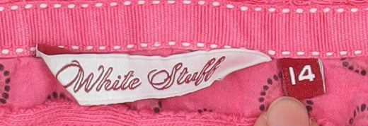 White Stuff Women's Pink Cotton Long Sleeve Pullover Hoodie Size 14 - Image 4