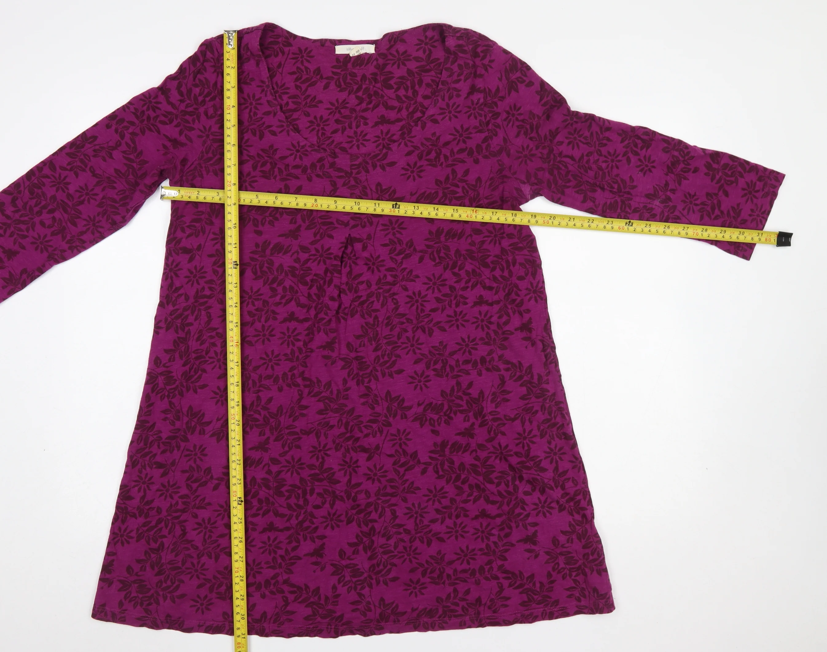 White Stuff Women's Purple Floral A-Line Knee Length Cotton Dress Size 12 - Image 2