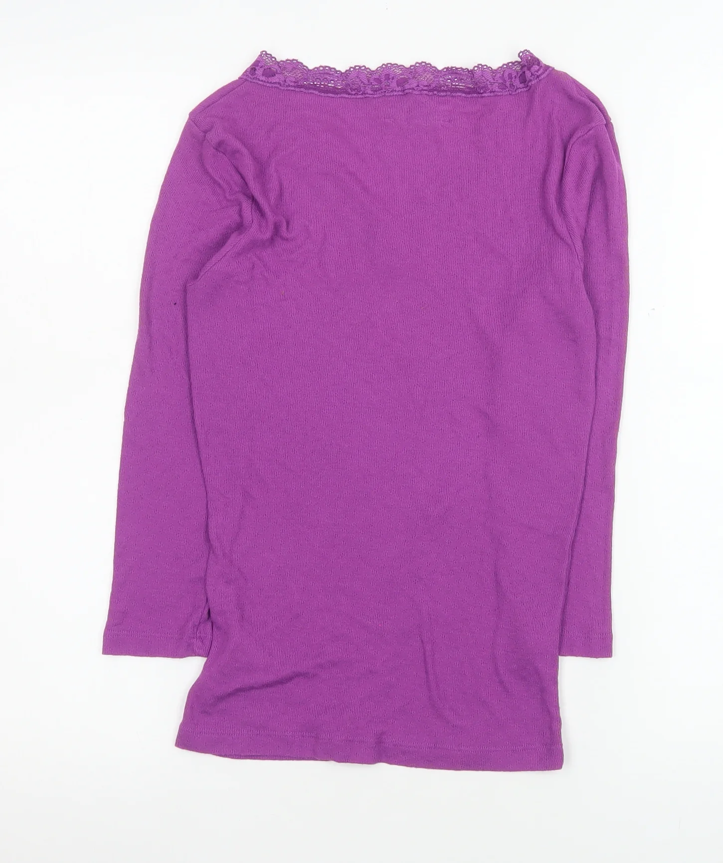 White Stuff Women's Purple Lace V-Neck Long Sleeve Nightshirt S - Image 3