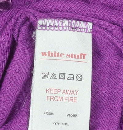 White Stuff Women's Purple Lace V-Neck Long Sleeve Nightshirt S - Image 4