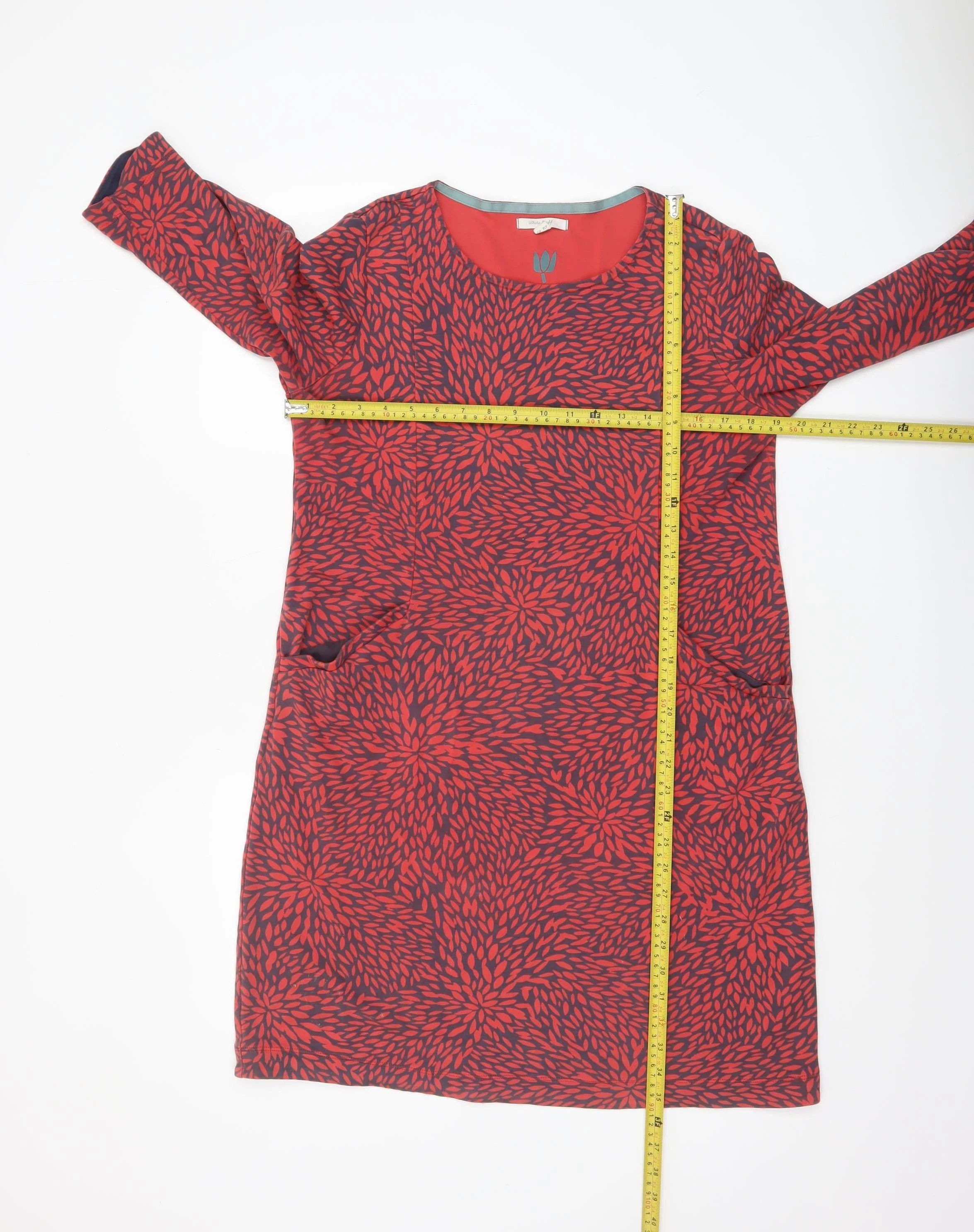 White Stuff Women's Red Floral Cotton Shift Dress Size 14 - Image 2
