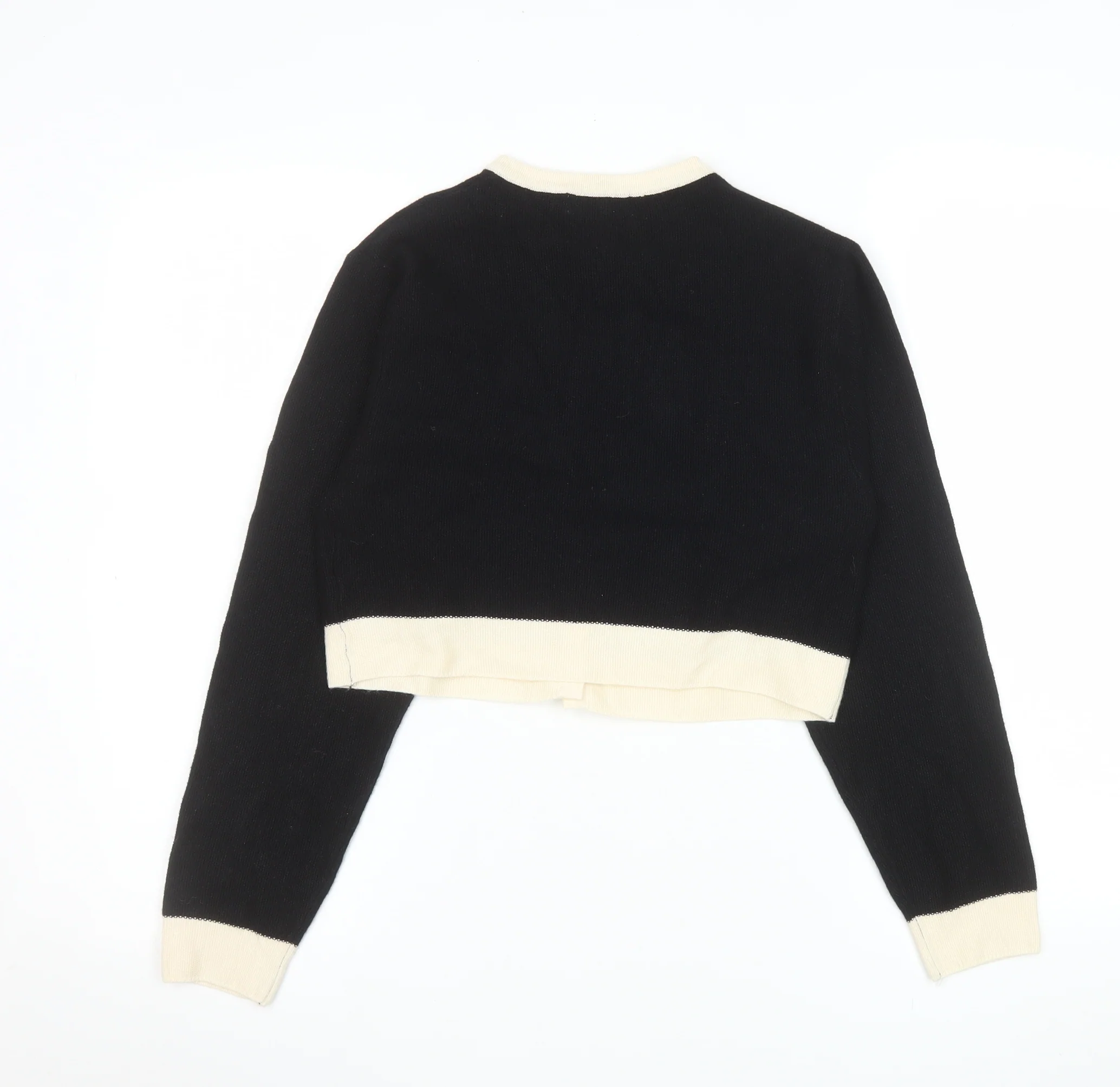 Wild Flower Womens Black Cream Knit Cardigan UK S Classic Style - Image 3