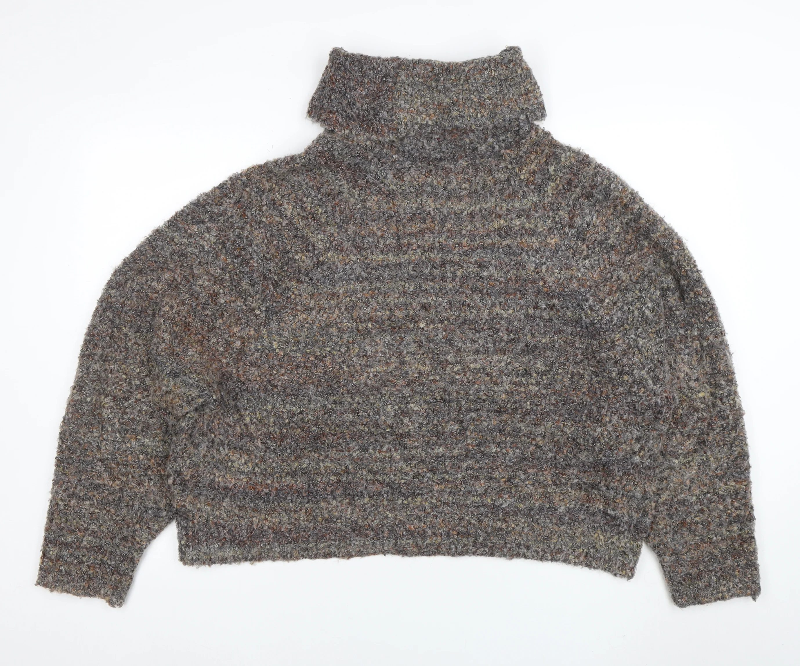 Williams Rast Womens Grey Roll Neck Chunky Knit Jumper Size L - Image 3