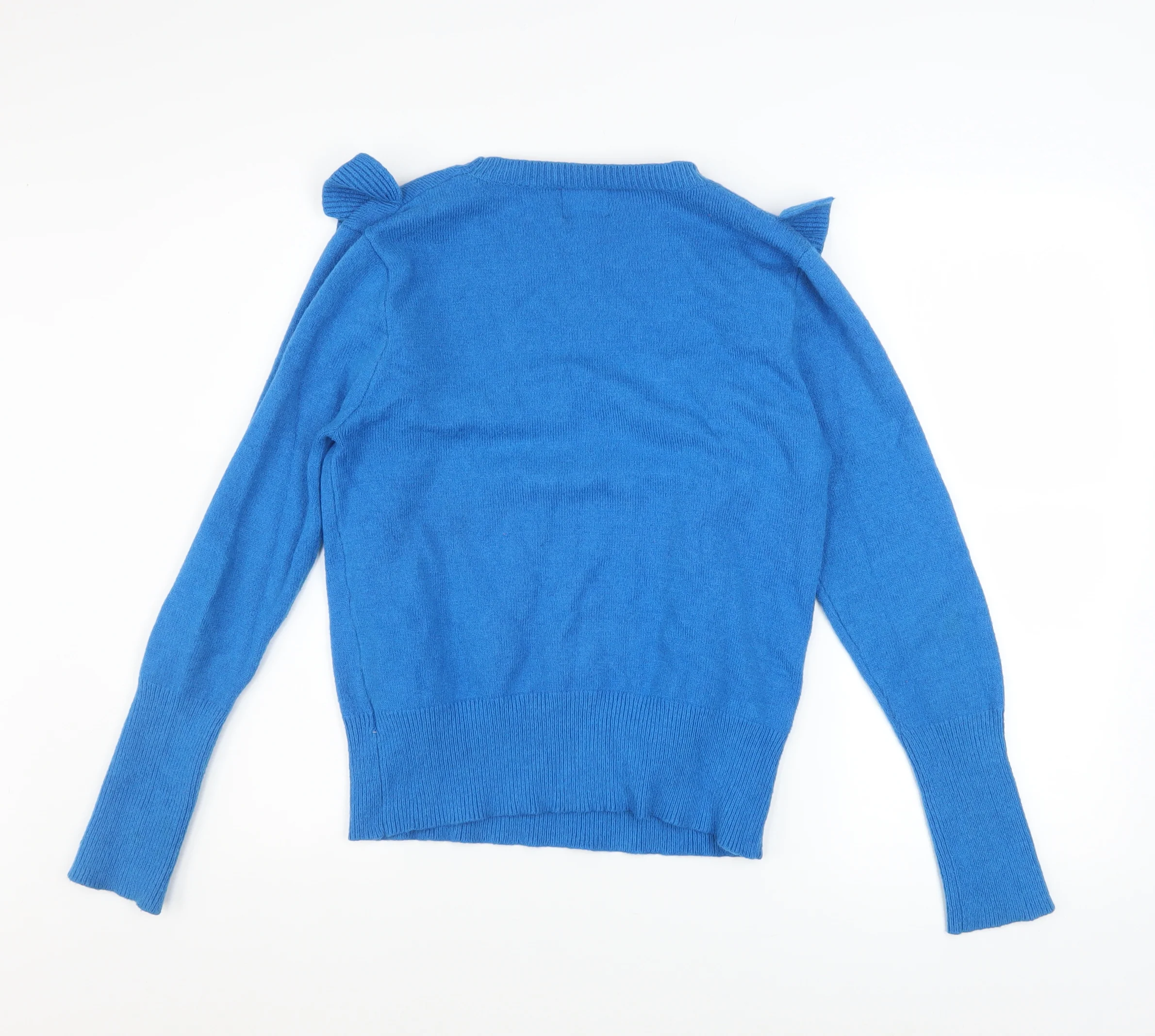 Willow & Paige Women’s Blue Ruffle Crew Neck Pullover Jumper Size M - Image 3