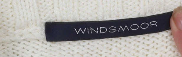 Windsmoor Women Ivory Full Zip High Neck Wool Blend Jumper L - Image 4