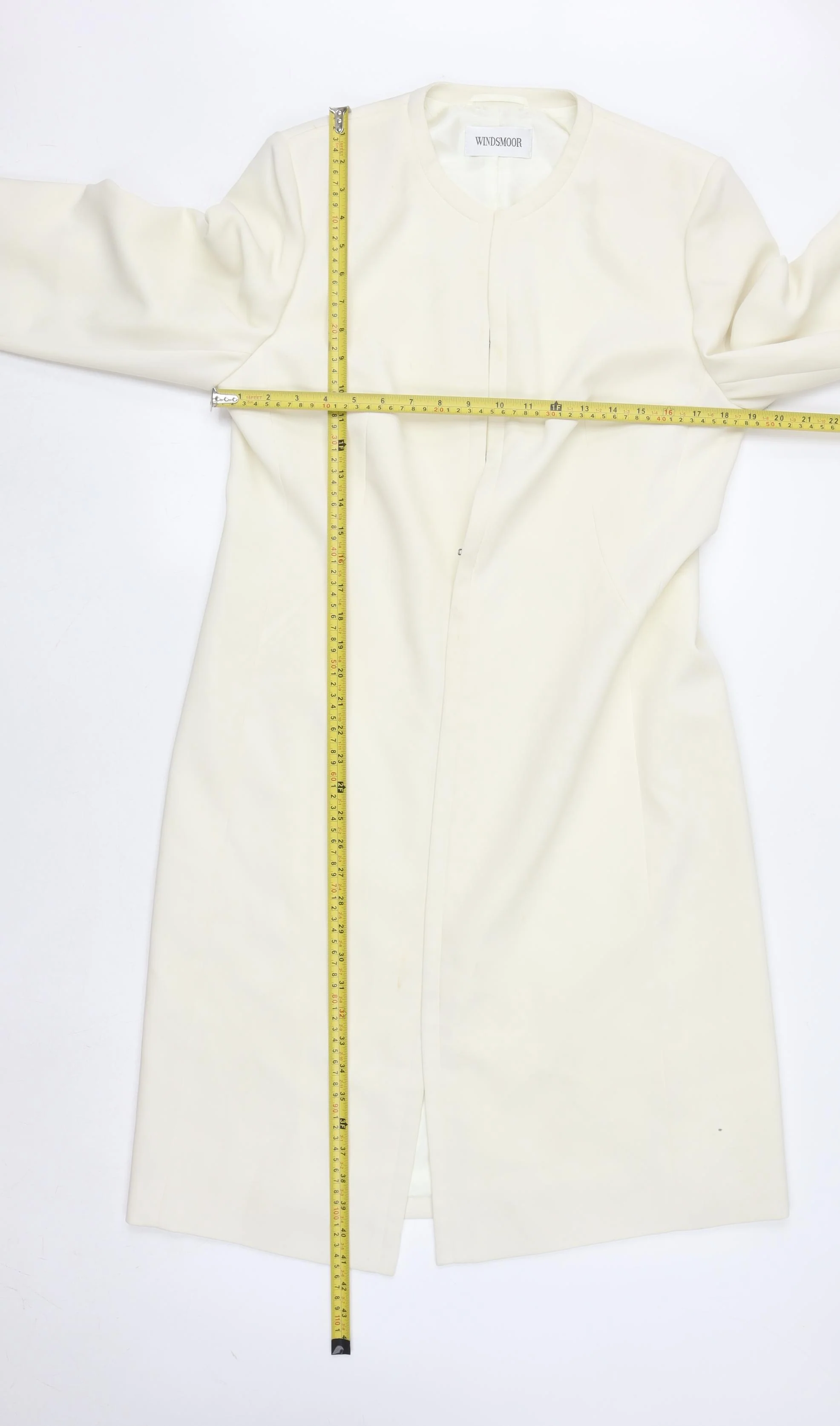 Windsmoor Women Ivory Long Overcoat Size 12 Polyester Formal - Image 2