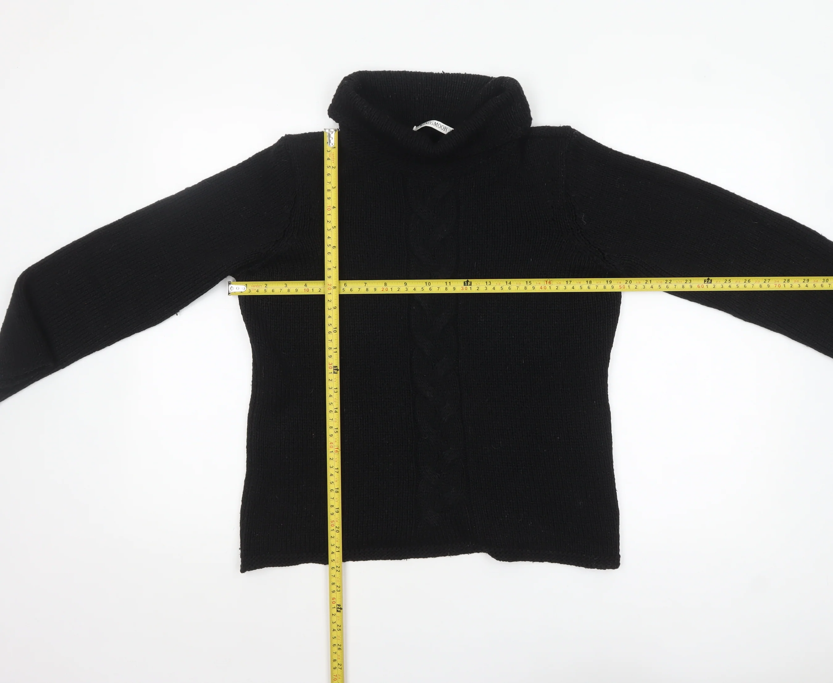 Windsmoor Women's Black Roll Neck Cable Knit Jumper Size S - Image 2