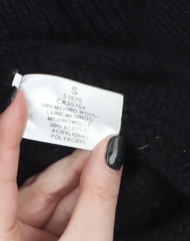 Windsmoor Women's Black Roll Neck Cable Knit Jumper Size S - Image 4