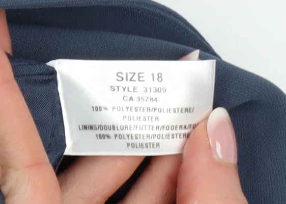 Windsmoor Women's Blue Long Classic Overcoat Size 18 - Image 5