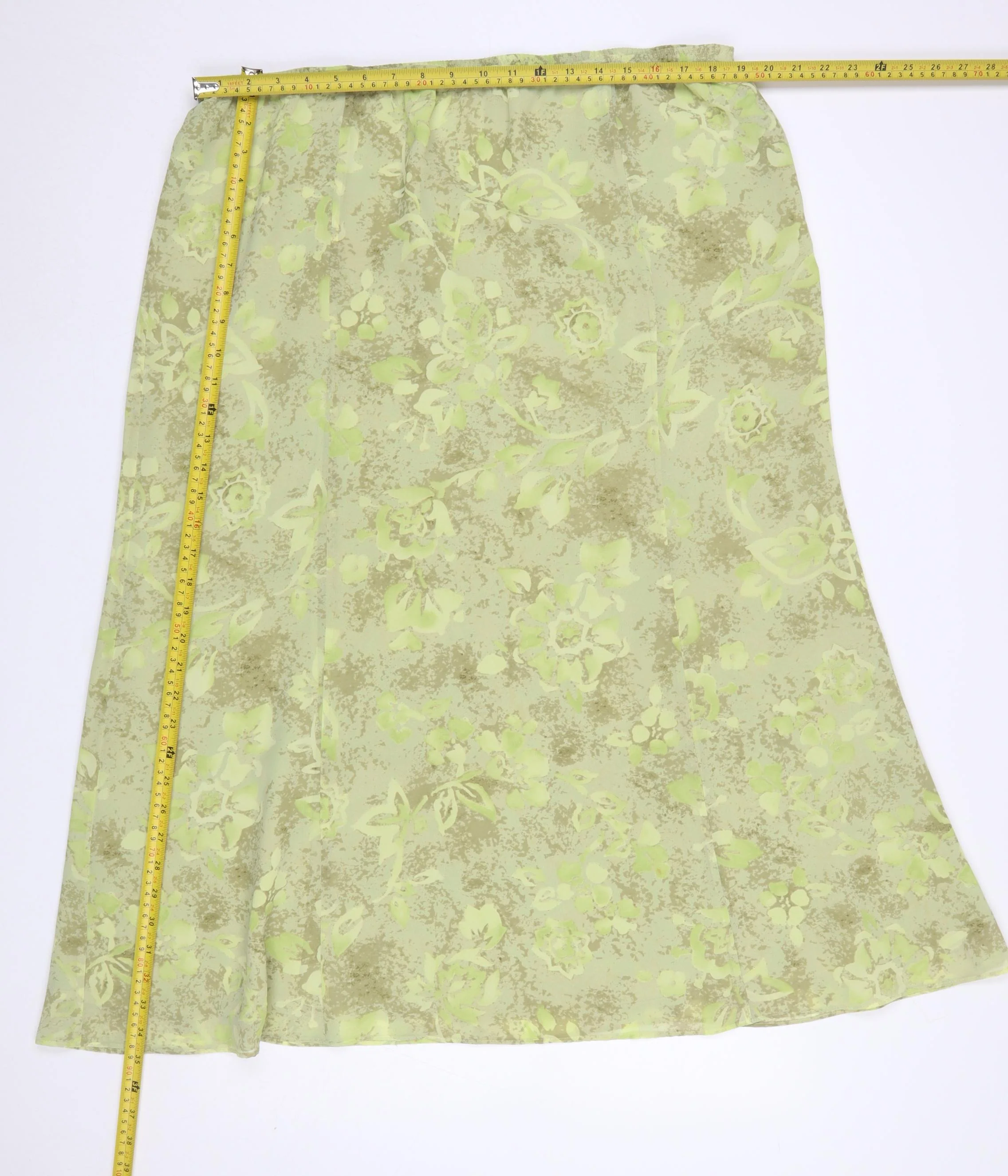 Windsmoor Womens Green Floral A-Line Midi Skirt Size 18 - Image 2