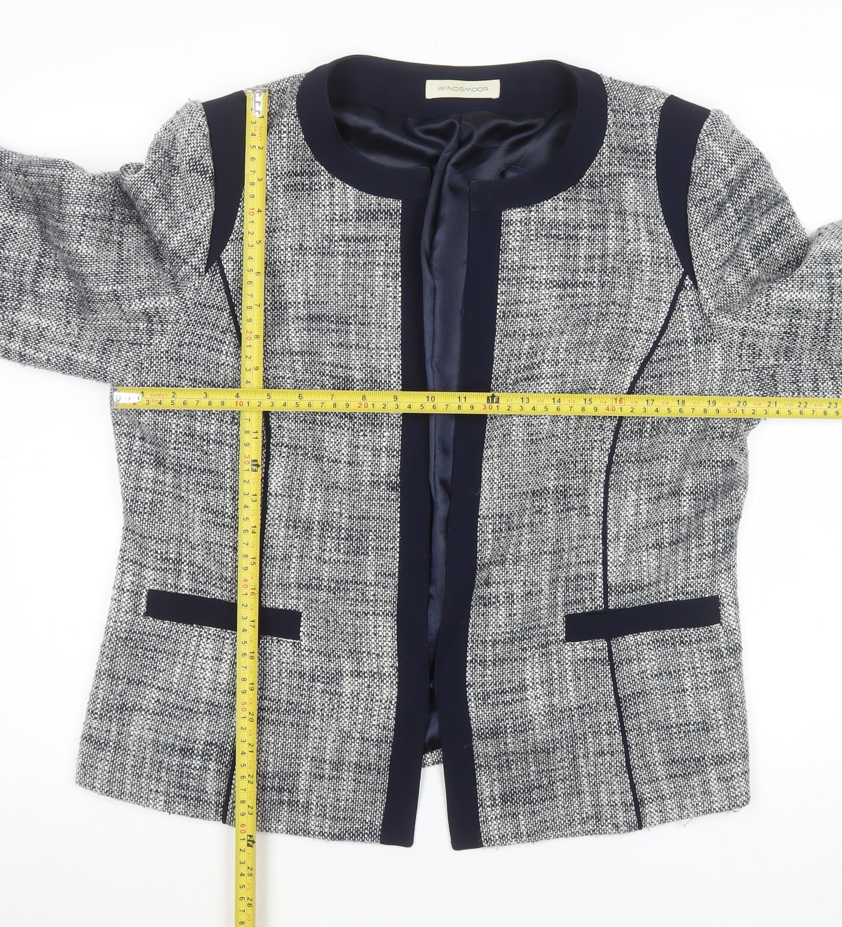 Windsmoor Women's Grey Size 16 Woven Acrylic Blend Regular Fit Blazer - Image 2
